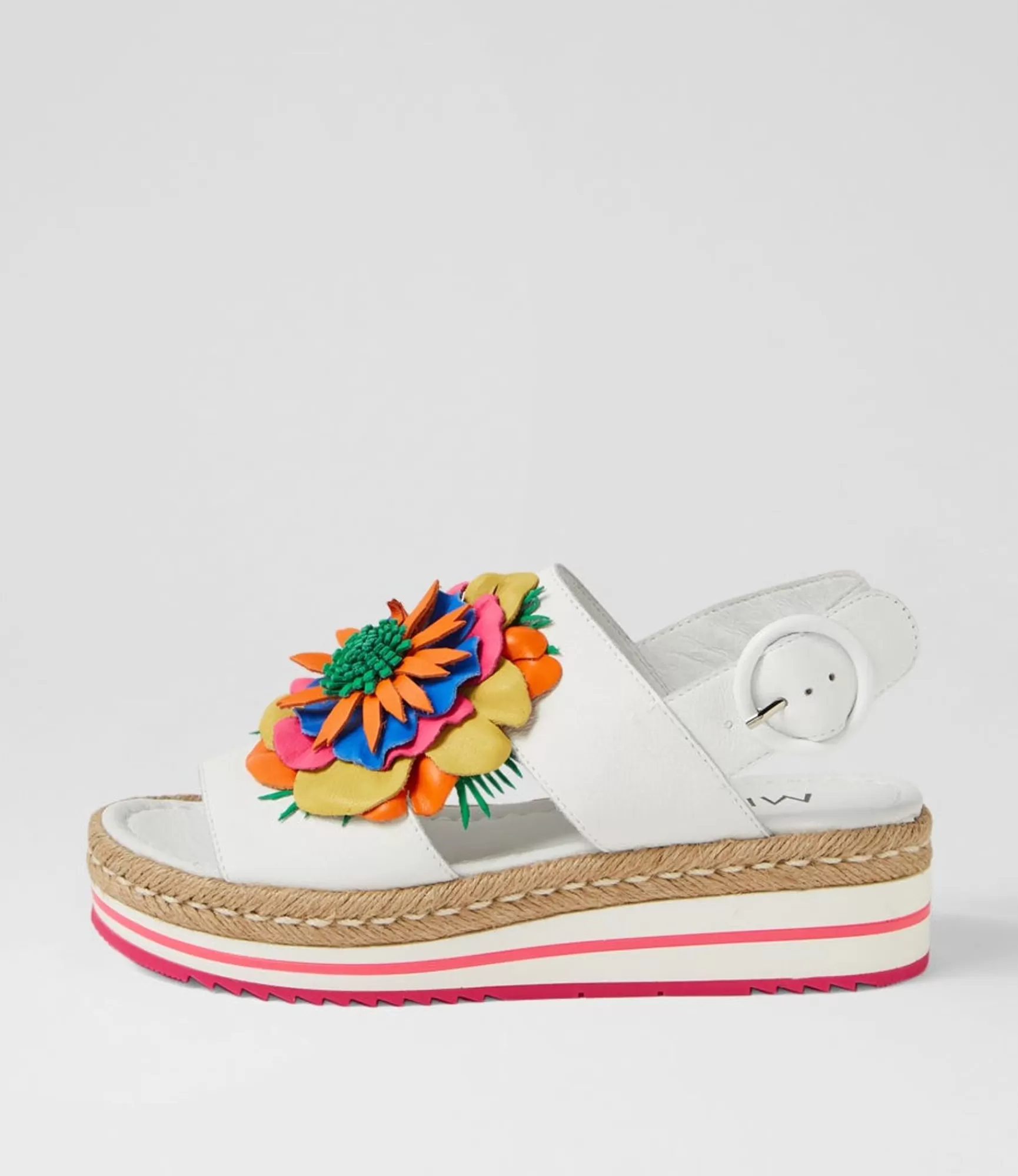 Hot Midas Shoes Amaro White Bright Multi Leather Sandals