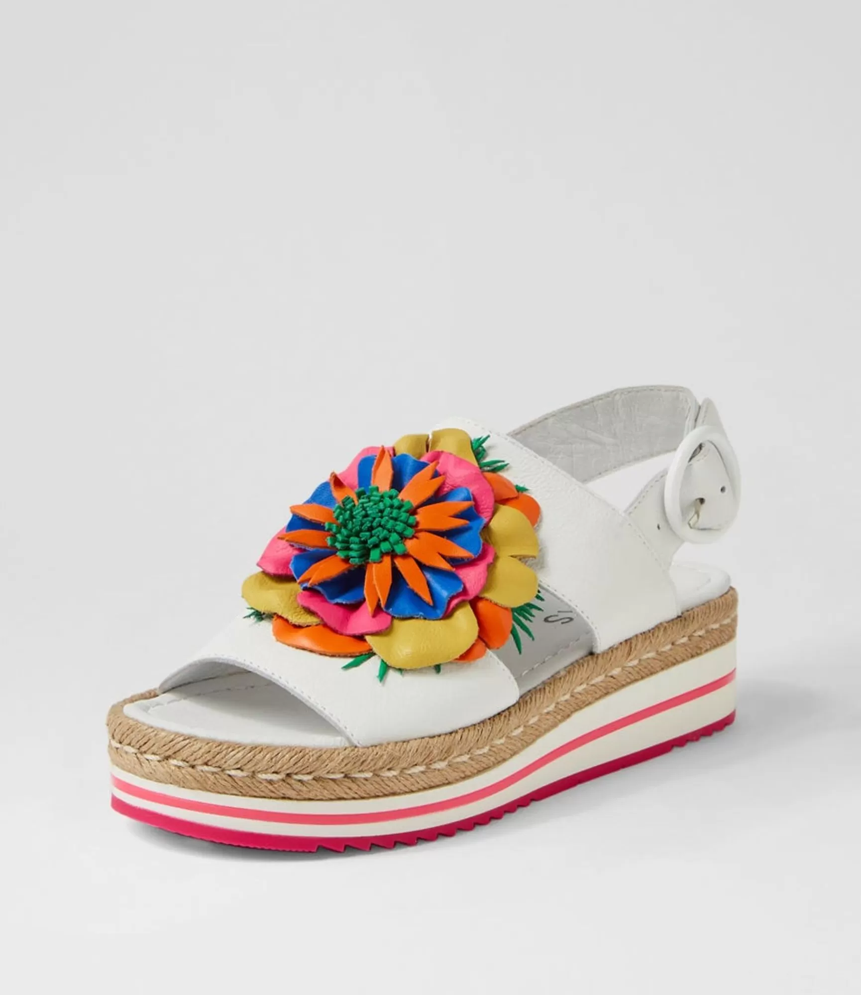 Hot Midas Shoes Amaro White Bright Multi Leather Sandals