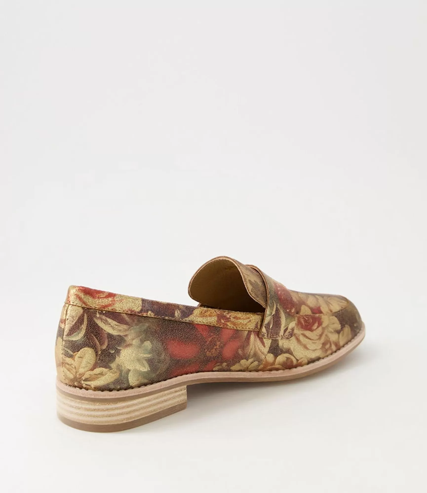 Online Midas Shoes Aqueen Vintage Metal Floral Leather Loafers