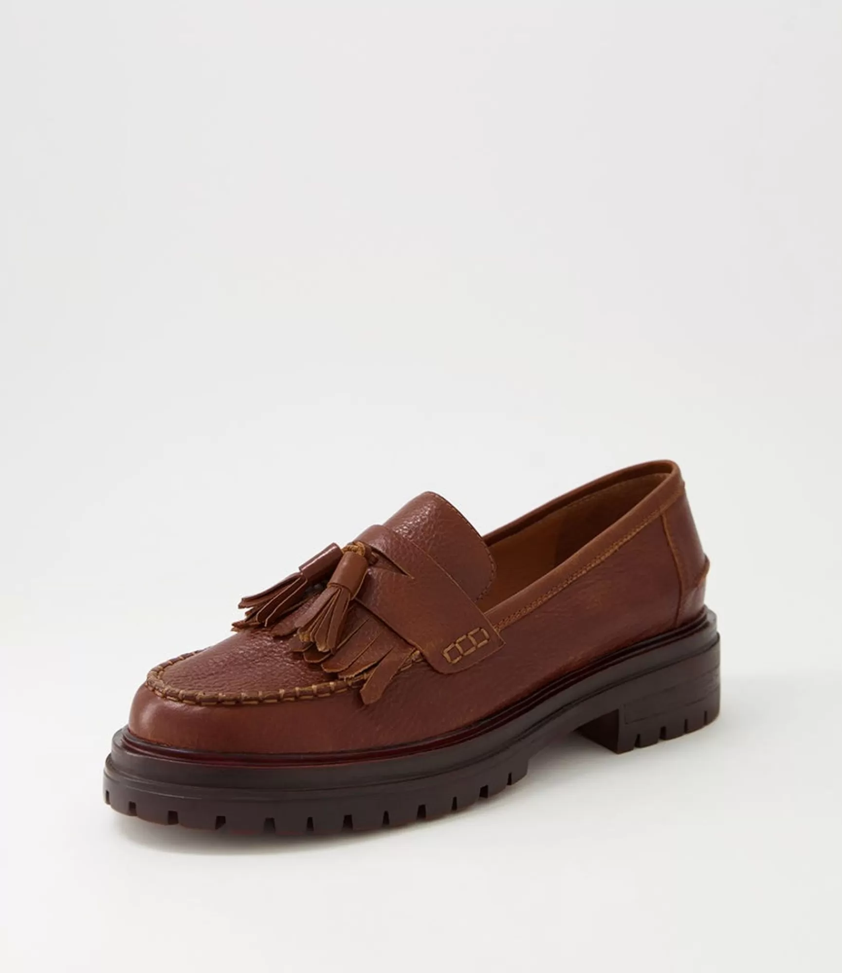 Hot Midas Shoes Arren Tan Brown Vintage Leather Loafers