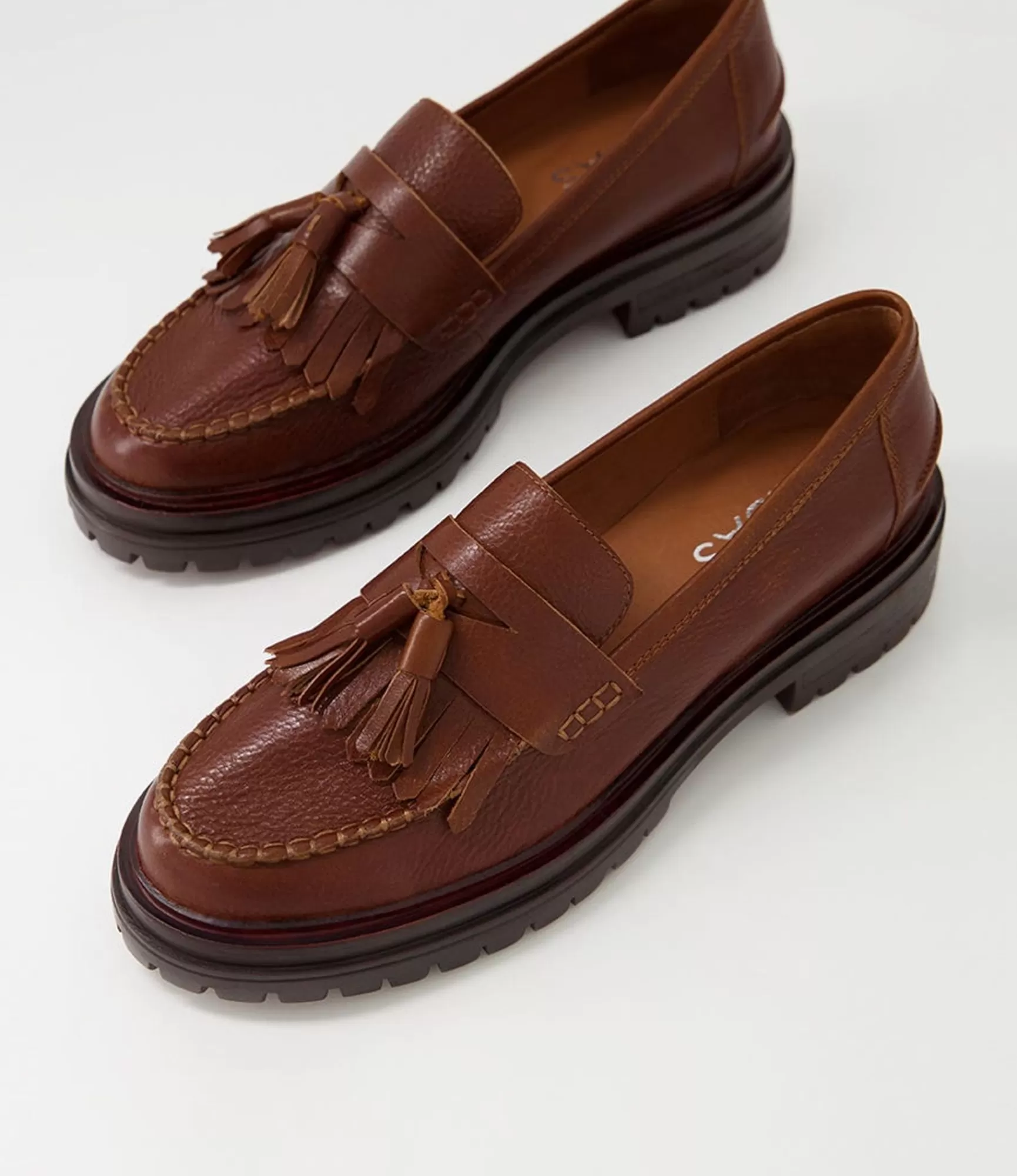 Hot Midas Shoes Arren Tan Brown Vintage Leather Loafers