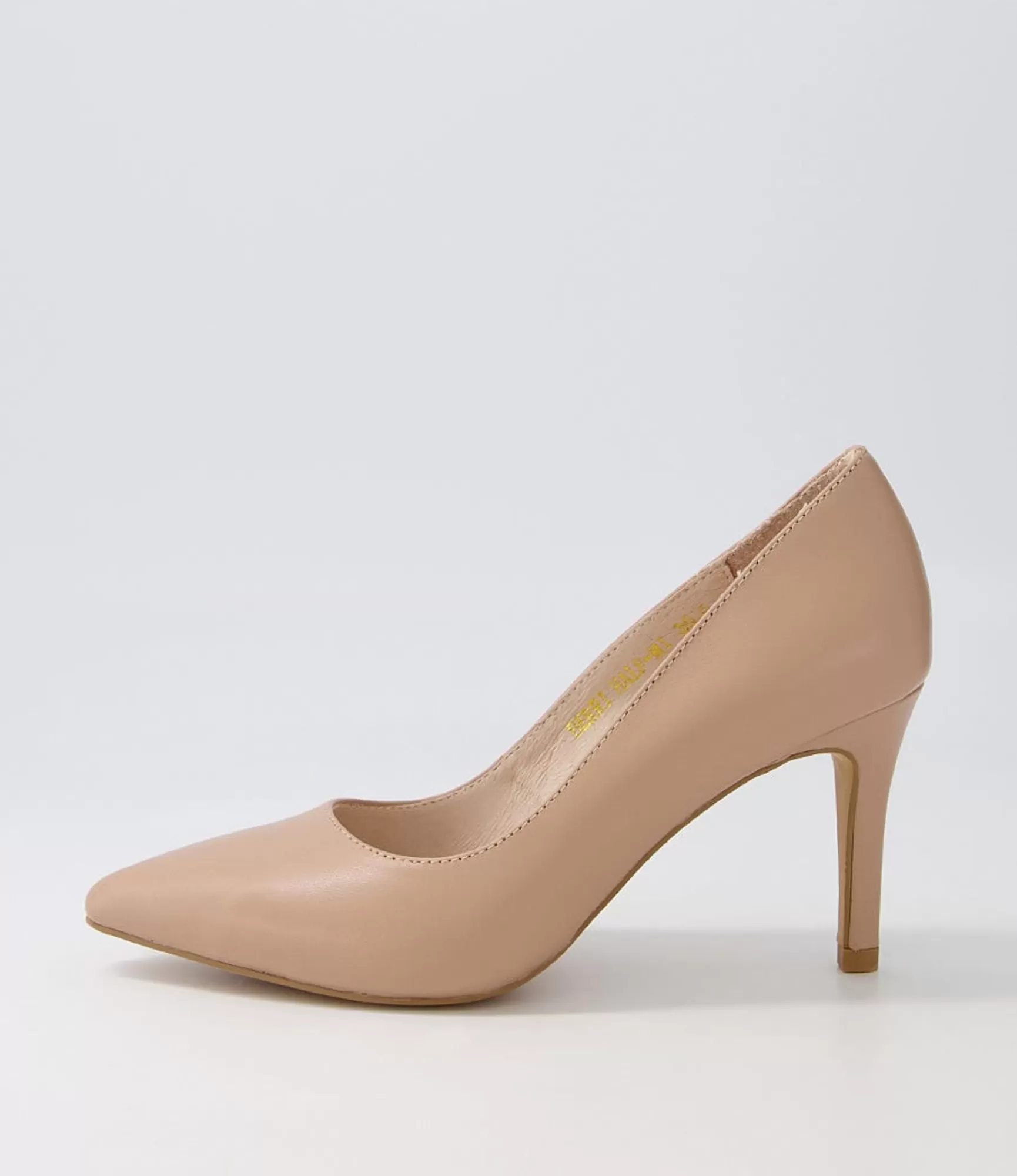 Discount Midas Shoes Berri Half Dark Nude Leather Pump Heels