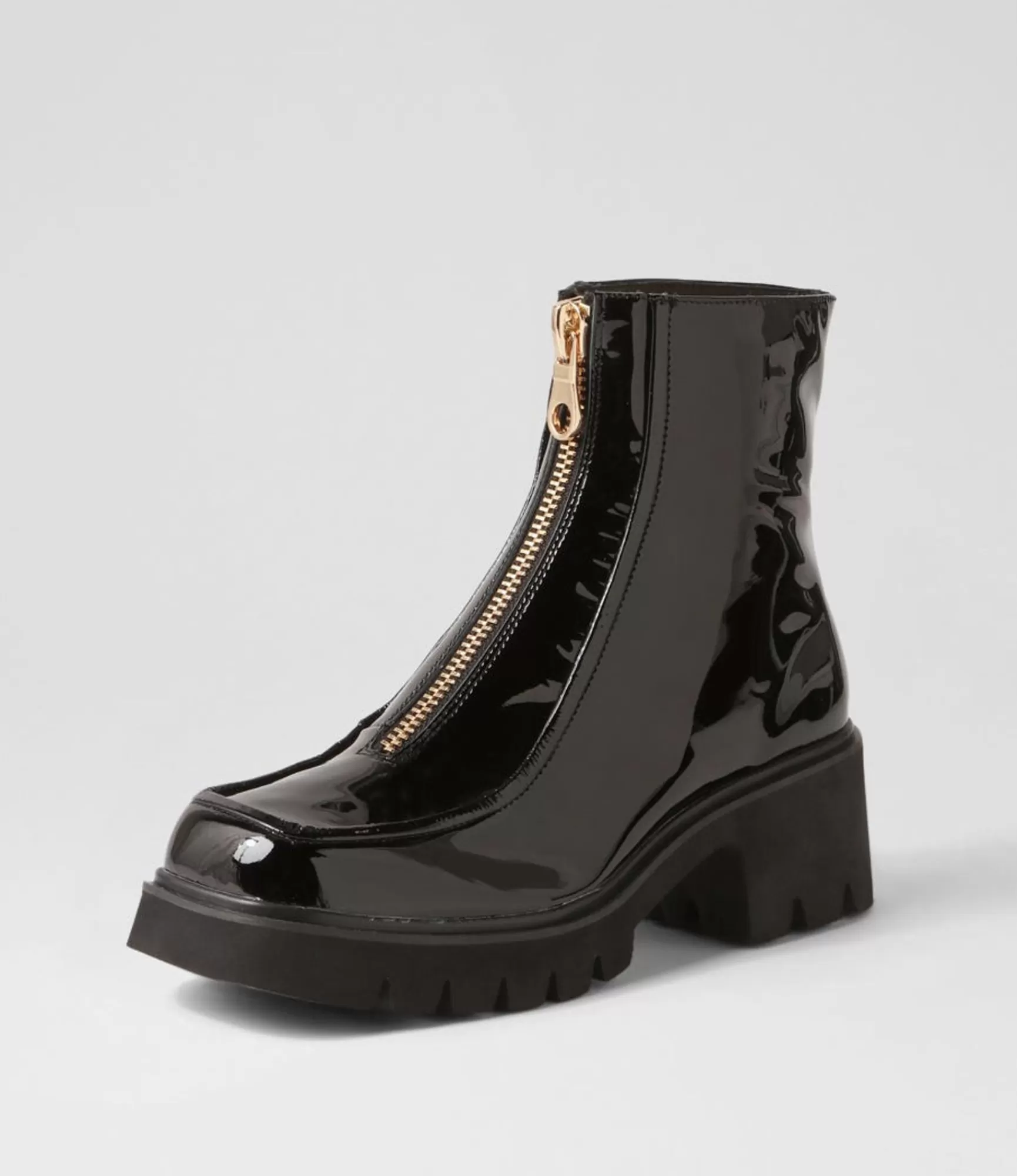 Outlet Midas Shoes Bilbee Black Patent Leather Ankle Boots