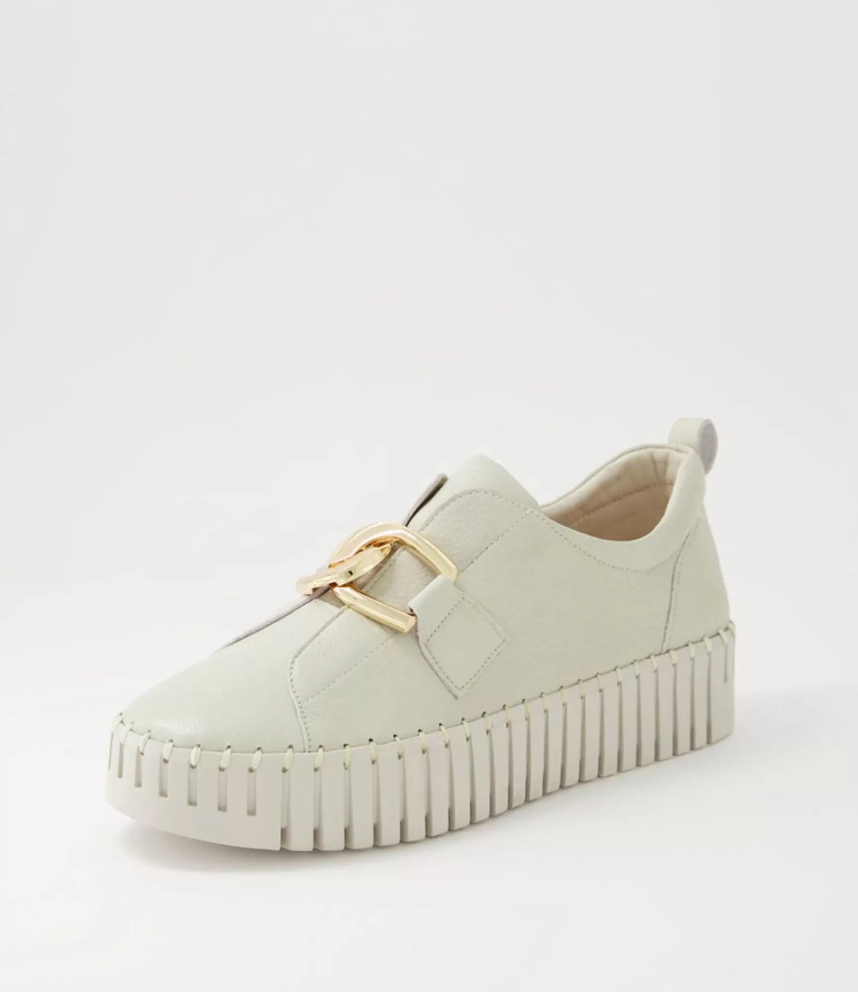 Sale Midas Shoes Buckles Almond Leather Sneakers