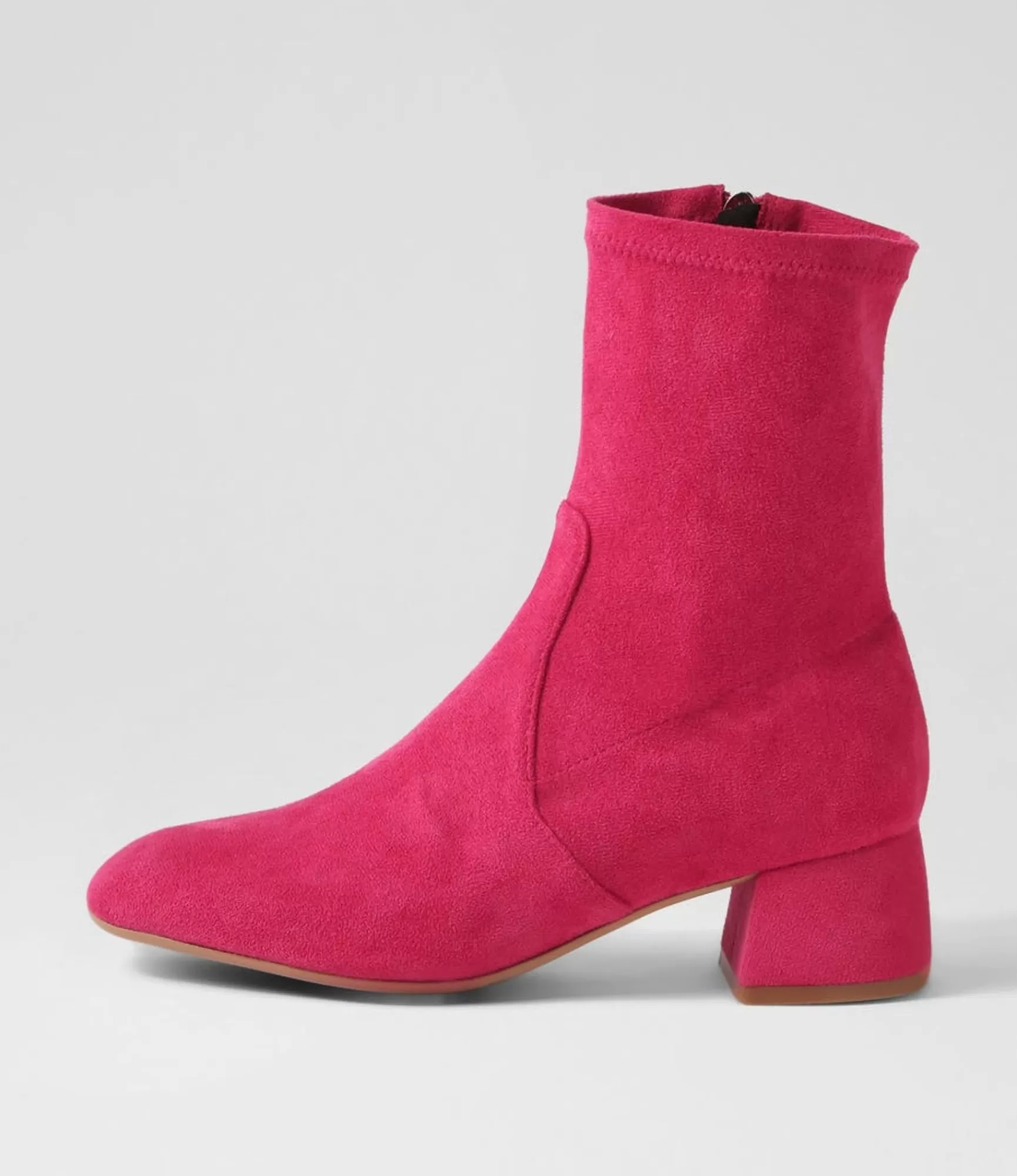 Outlet Midas Shoes Checker Hot Pink Stretch Microsuede Ankle Boots