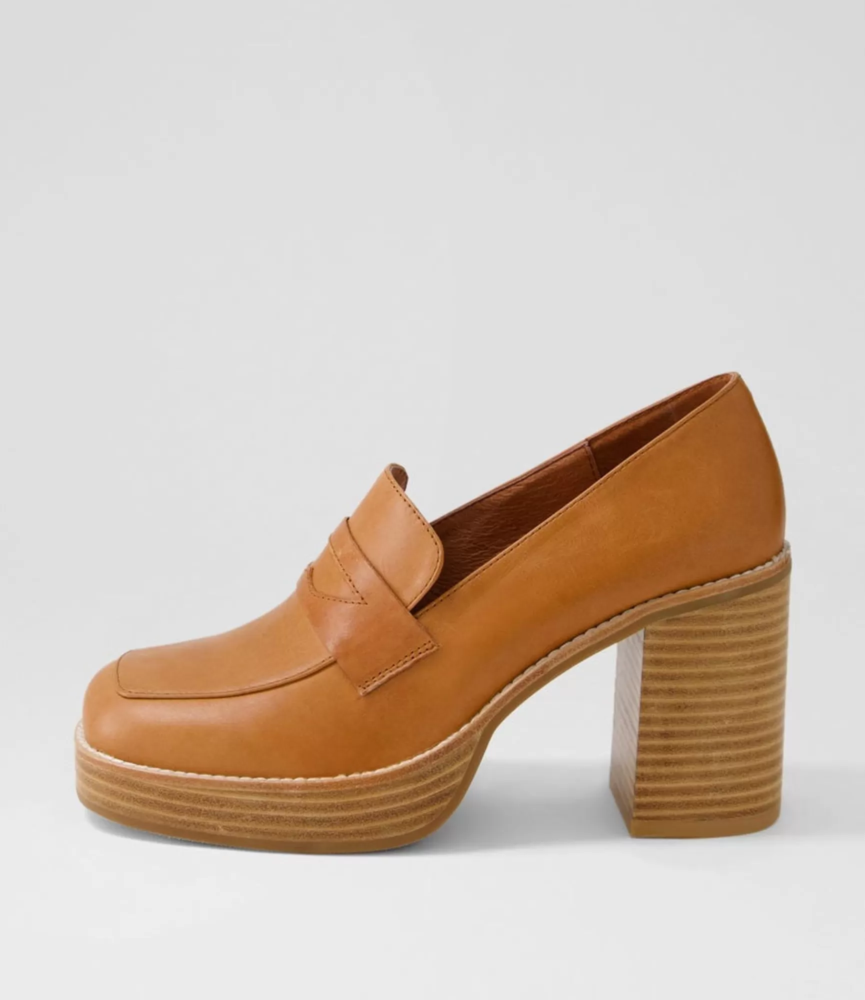 Discount Midas Shoes Danille Cognac Leather Heels
