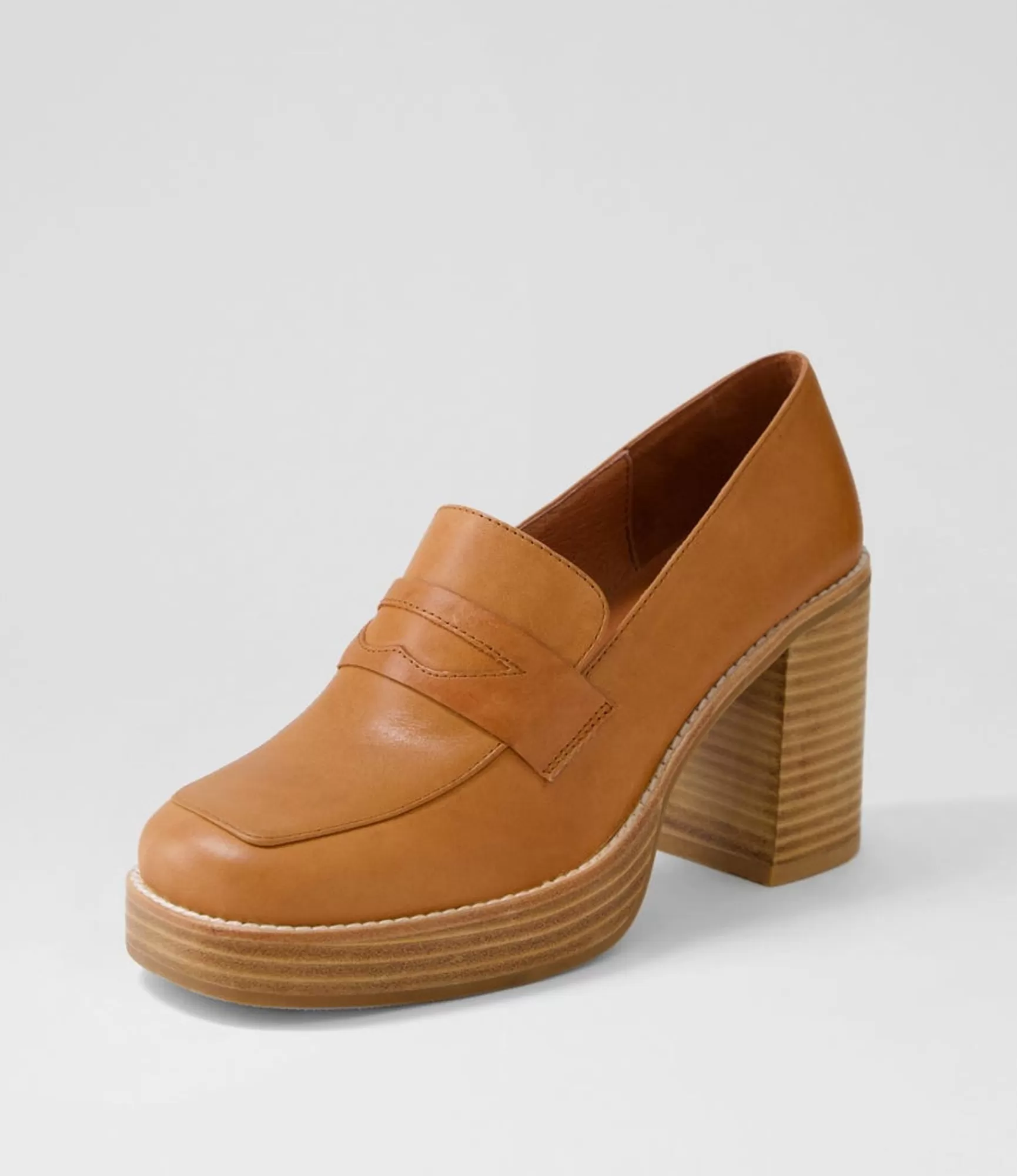Discount Midas Shoes Danille Cognac Leather Heels