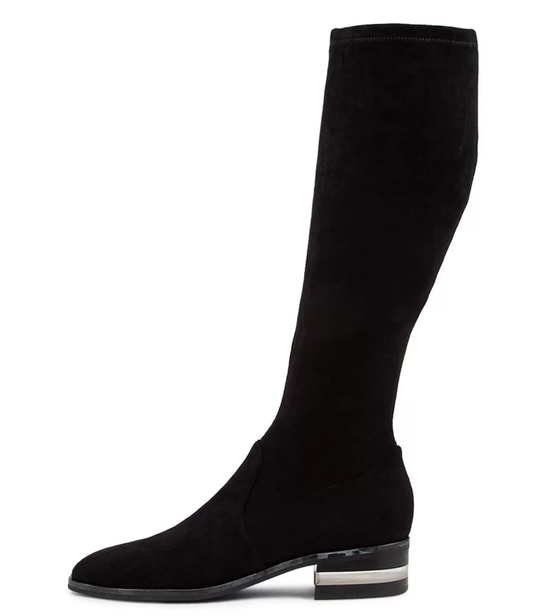 Fashion Midas Shoes Flowe Black Microsuede Knee High Boots Bh