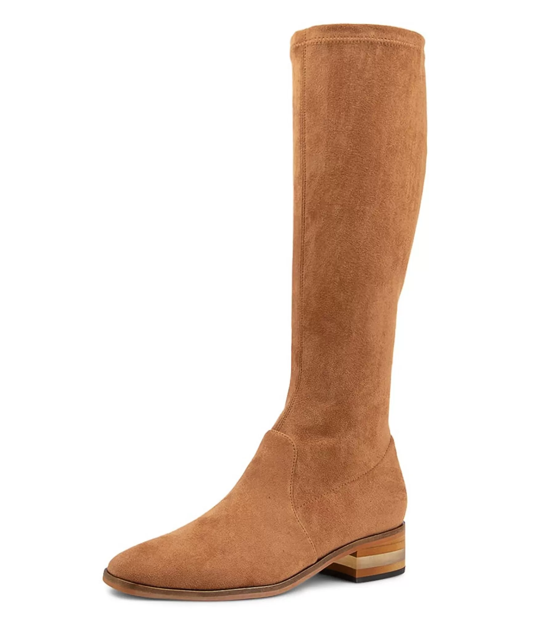 Discount Midas Shoes Flowe Caramel Microsuede Knee High Boots