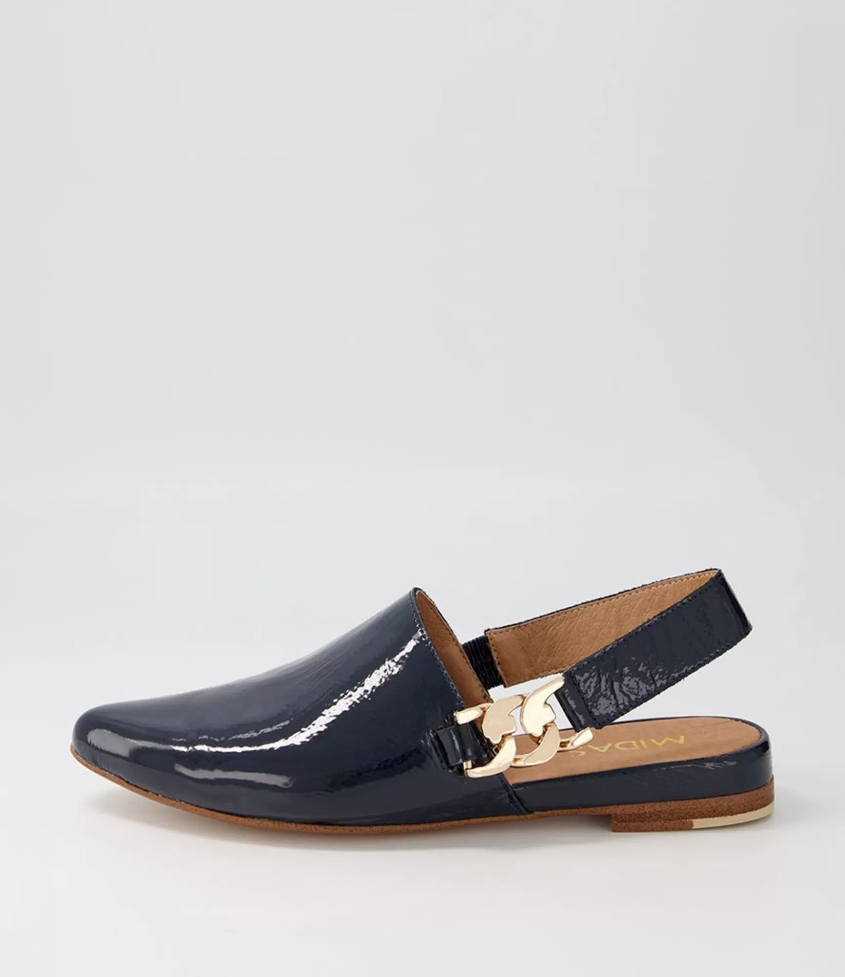 Sale Midas Shoes Fova Navy Patent Leather Flat Shoes