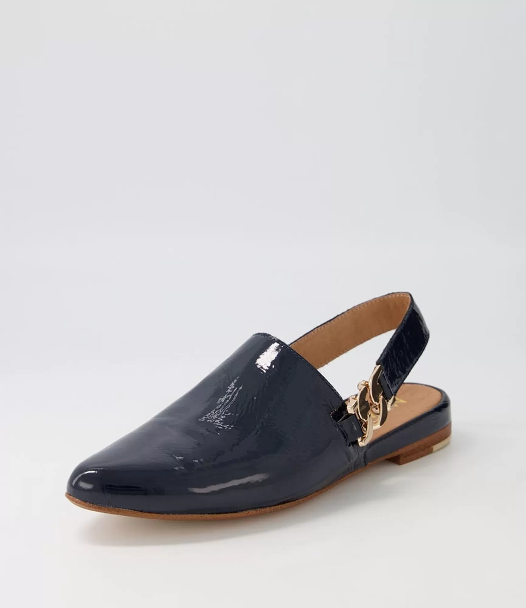 Sale Midas Shoes Fova Navy Patent Leather Flat Shoes