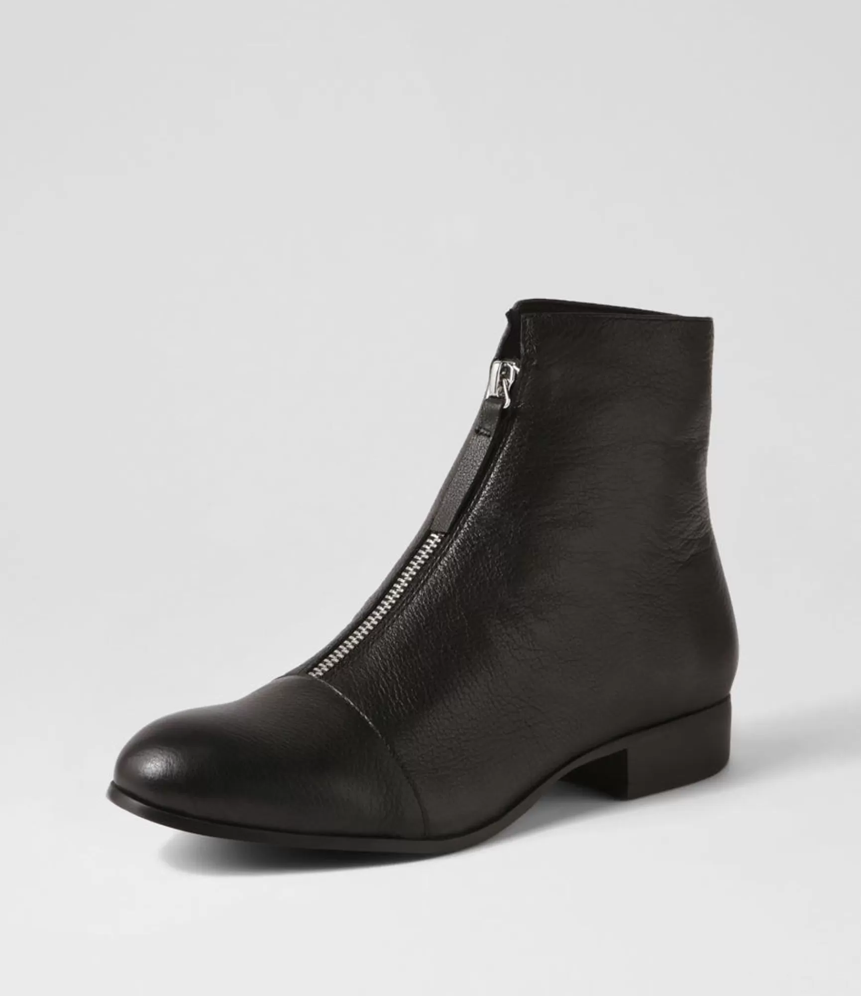New Midas Shoes Funni Black Leather Ankle Boots