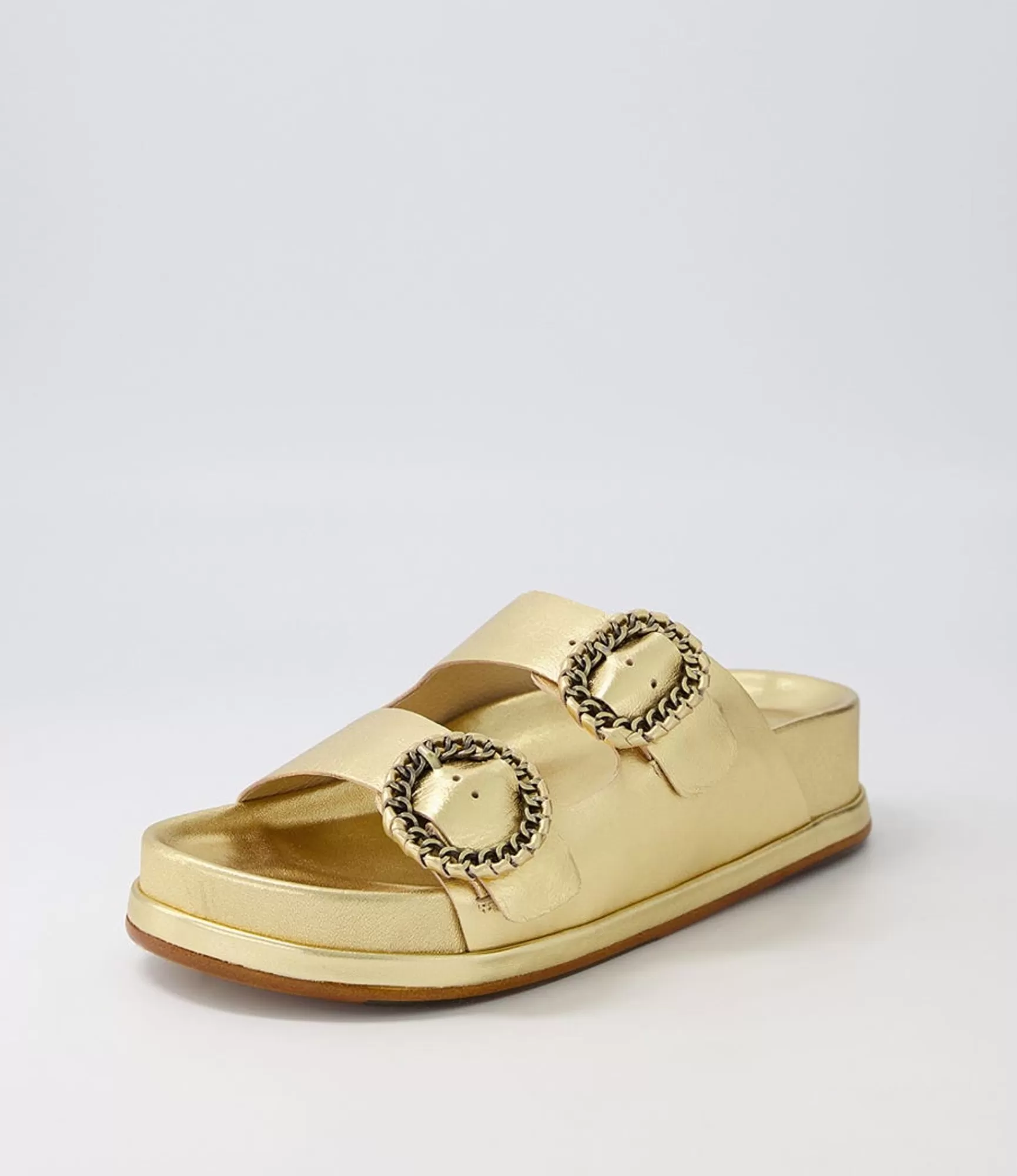 Sale Midas Shoes Gallie Old Gold Leather Slides