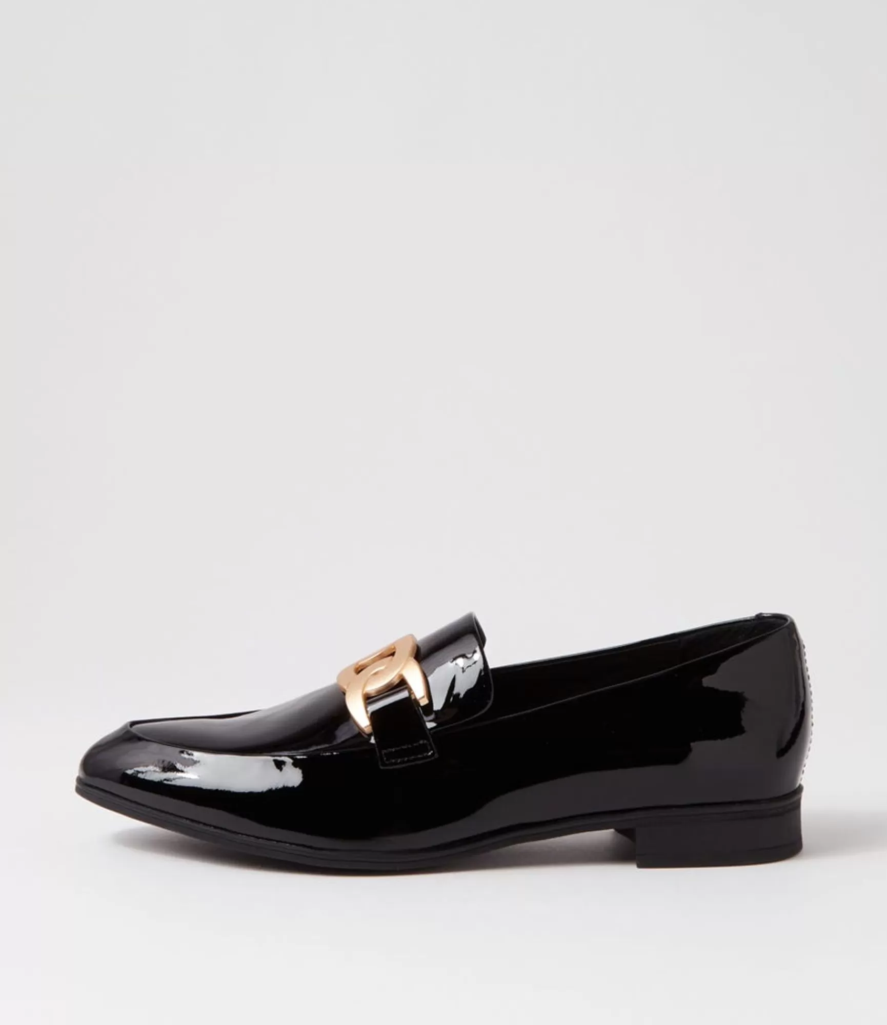 Fashion Midas Shoes Gummie Black Patent Leather Loafers