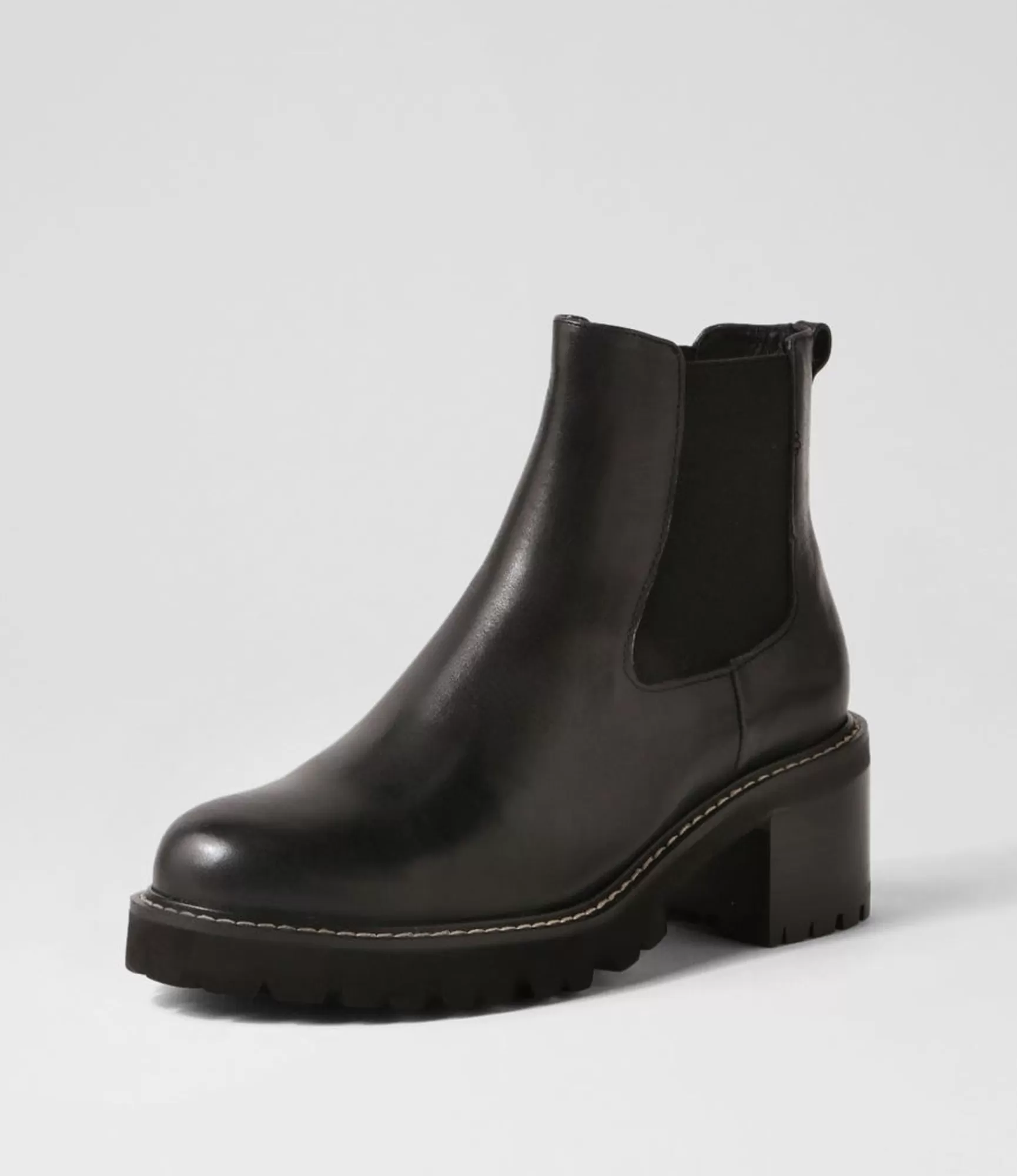 Hot Midas Shoes Jessies Black Leather Elastic Chelsea Boots