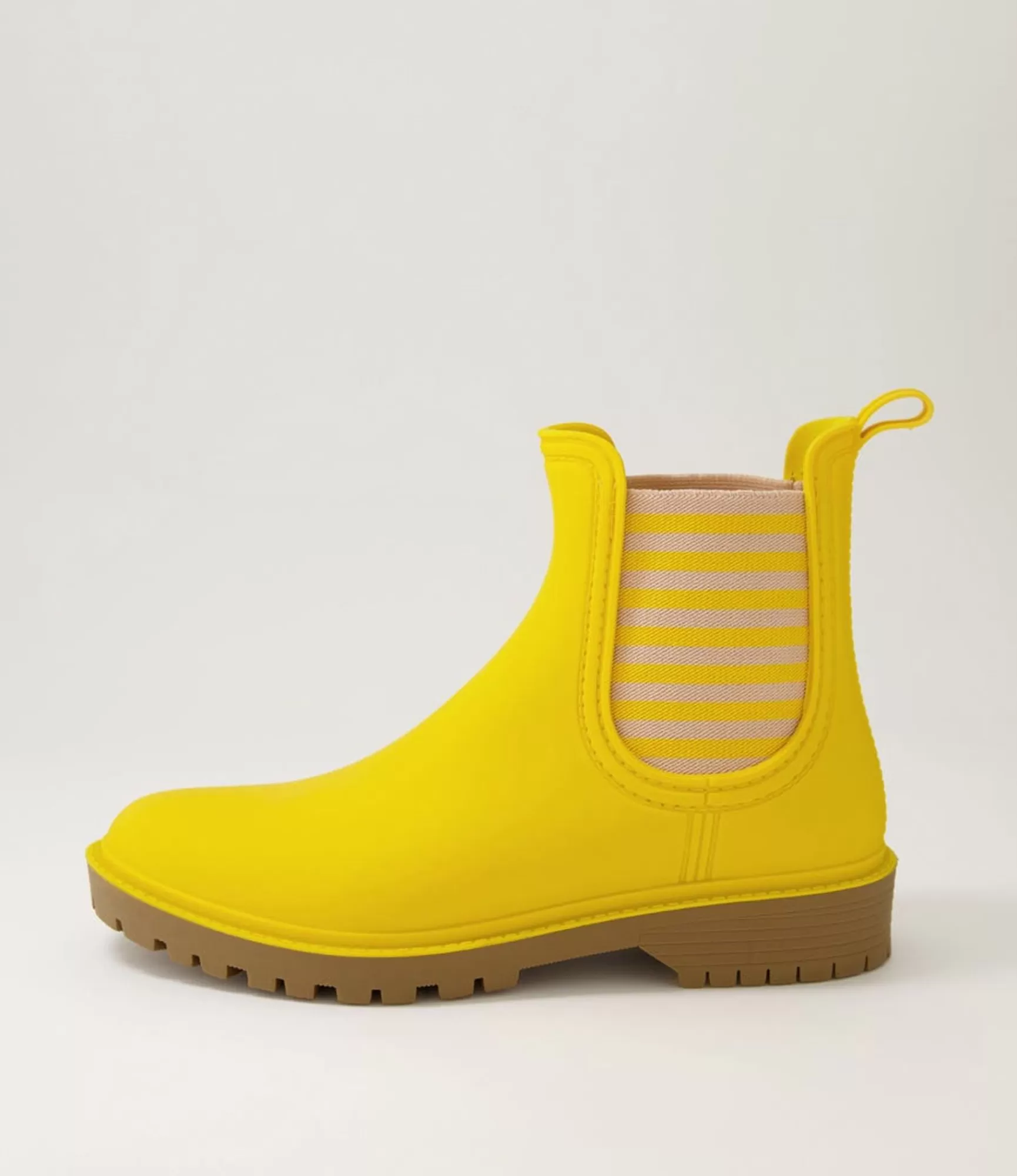 Flash Sale Midas Shoes Loren Yellow Stripe Gumboot Chelsea Boots