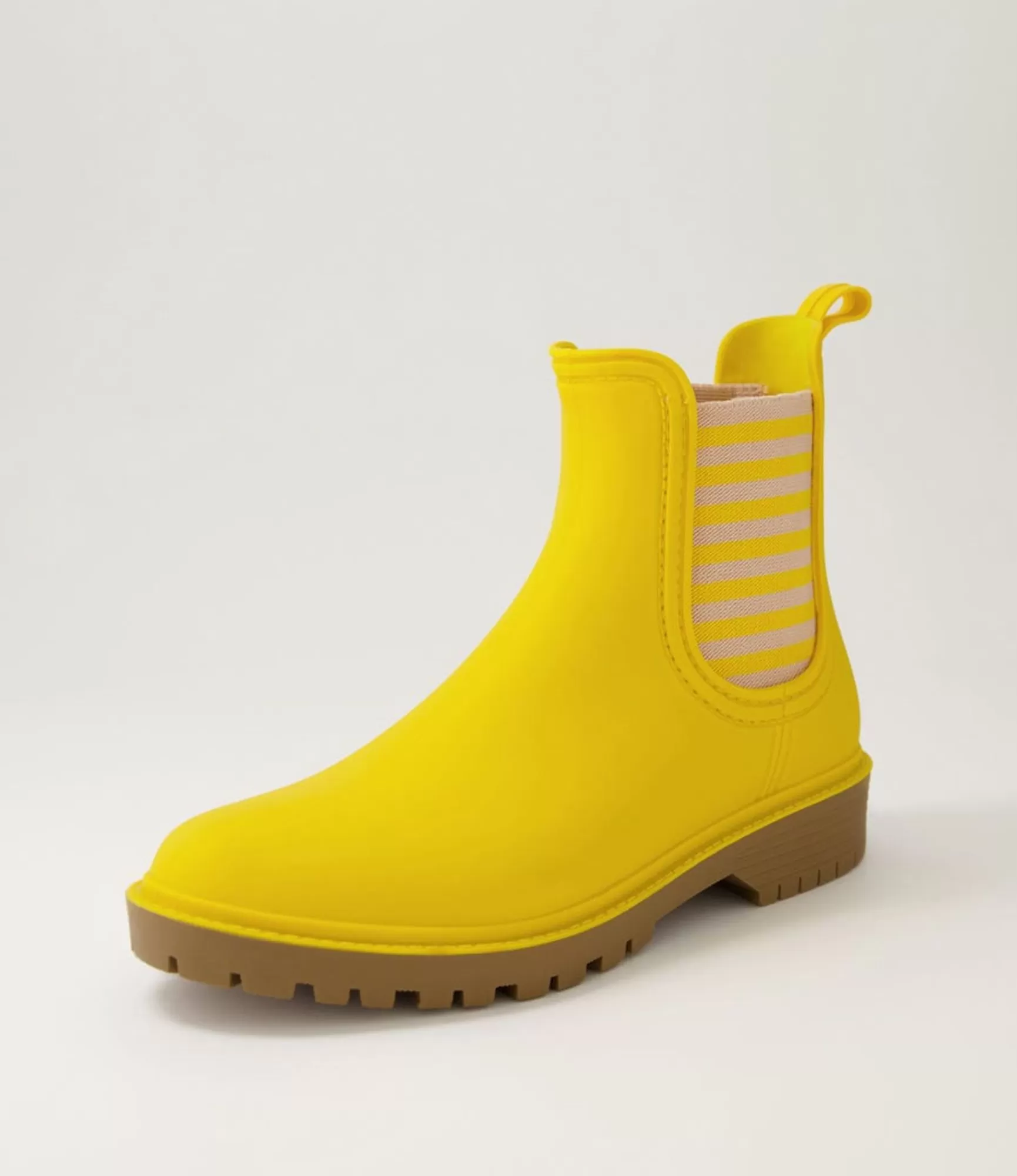 Flash Sale Midas Shoes Loren Yellow Stripe Gumboot Chelsea Boots