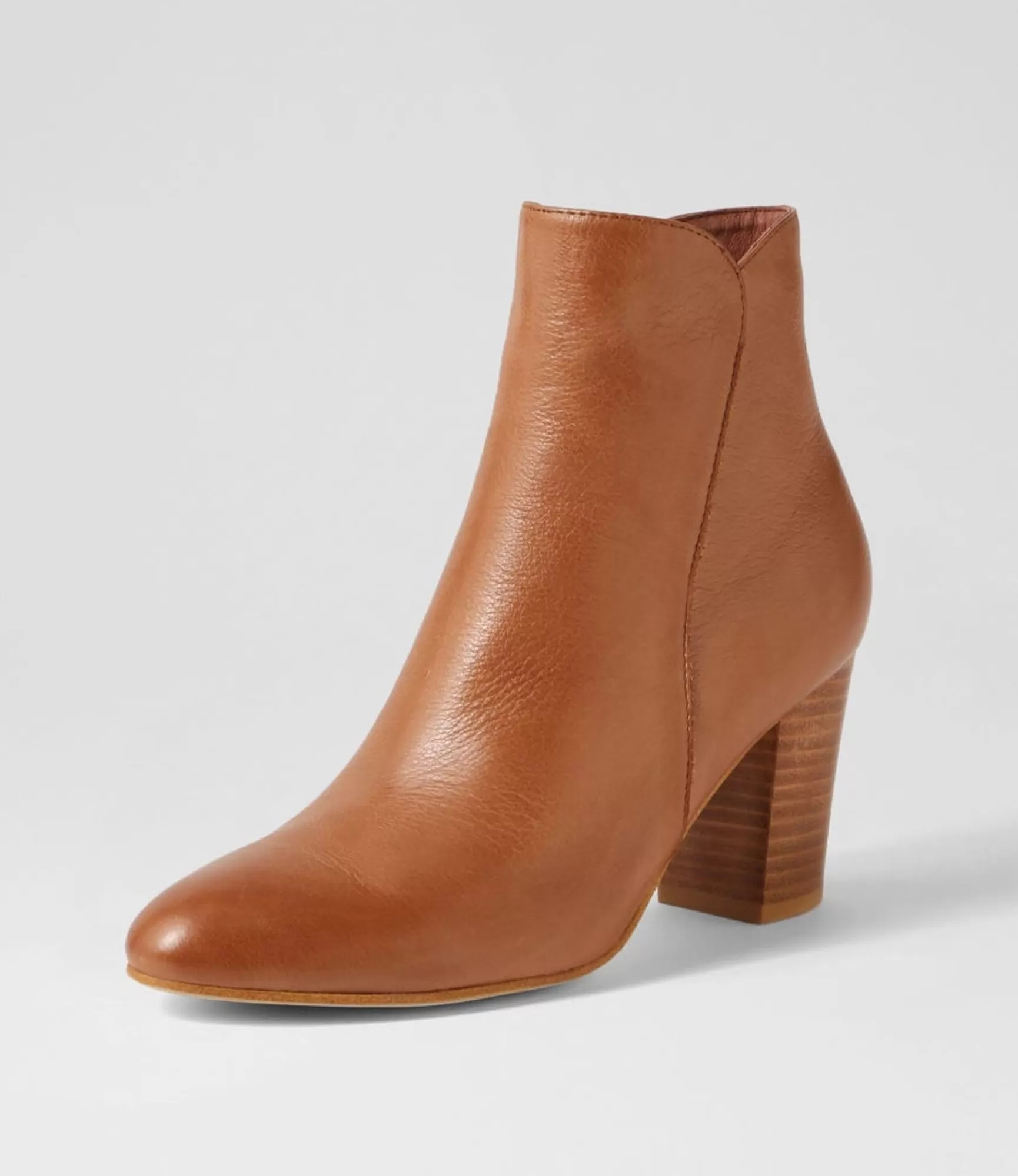 Hot Midas Shoes Lyatt Cognac Leather Ankle Boots