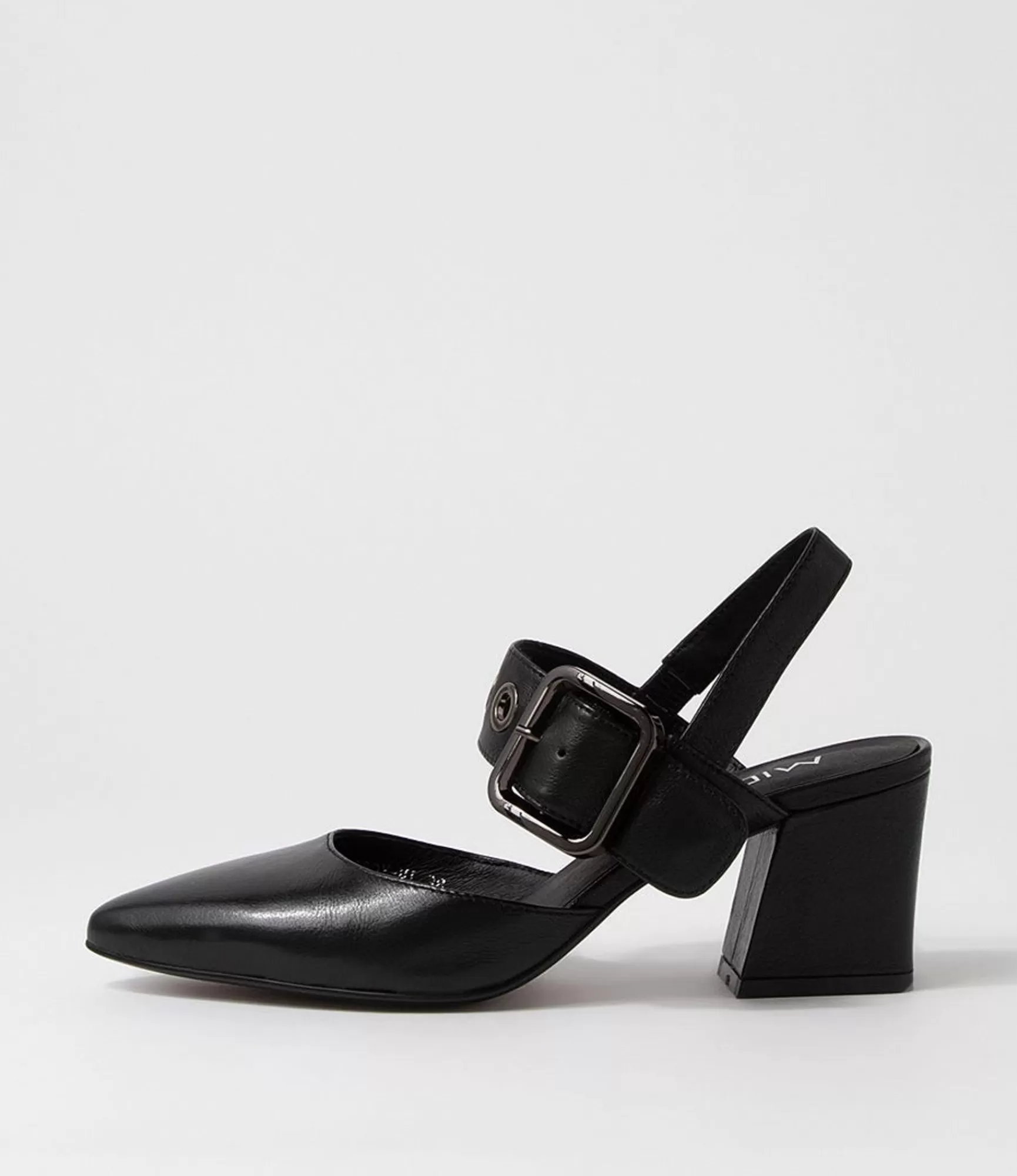 Shop Midas Shoes Maddox Black Leather Heels