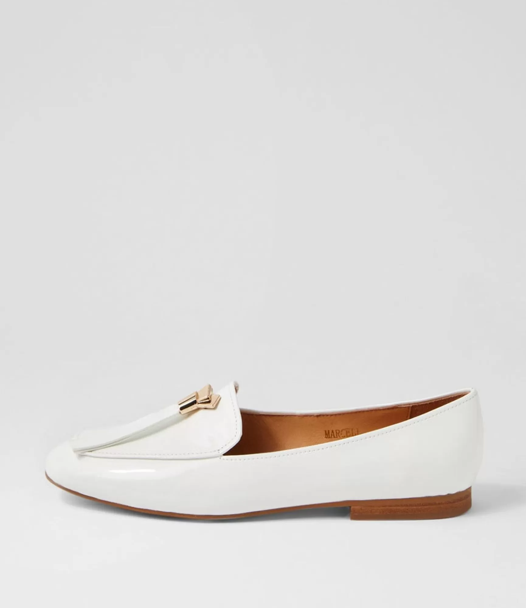 Fashion Midas Shoes Marcell White Patent Leather Loafers