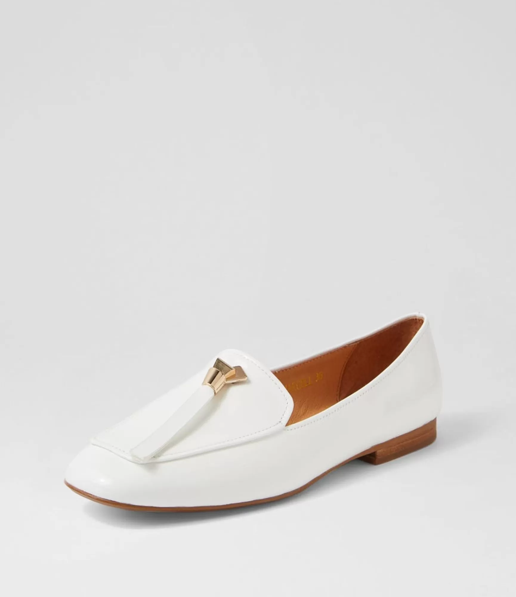 Fashion Midas Shoes Marcell White Patent Leather Loafers