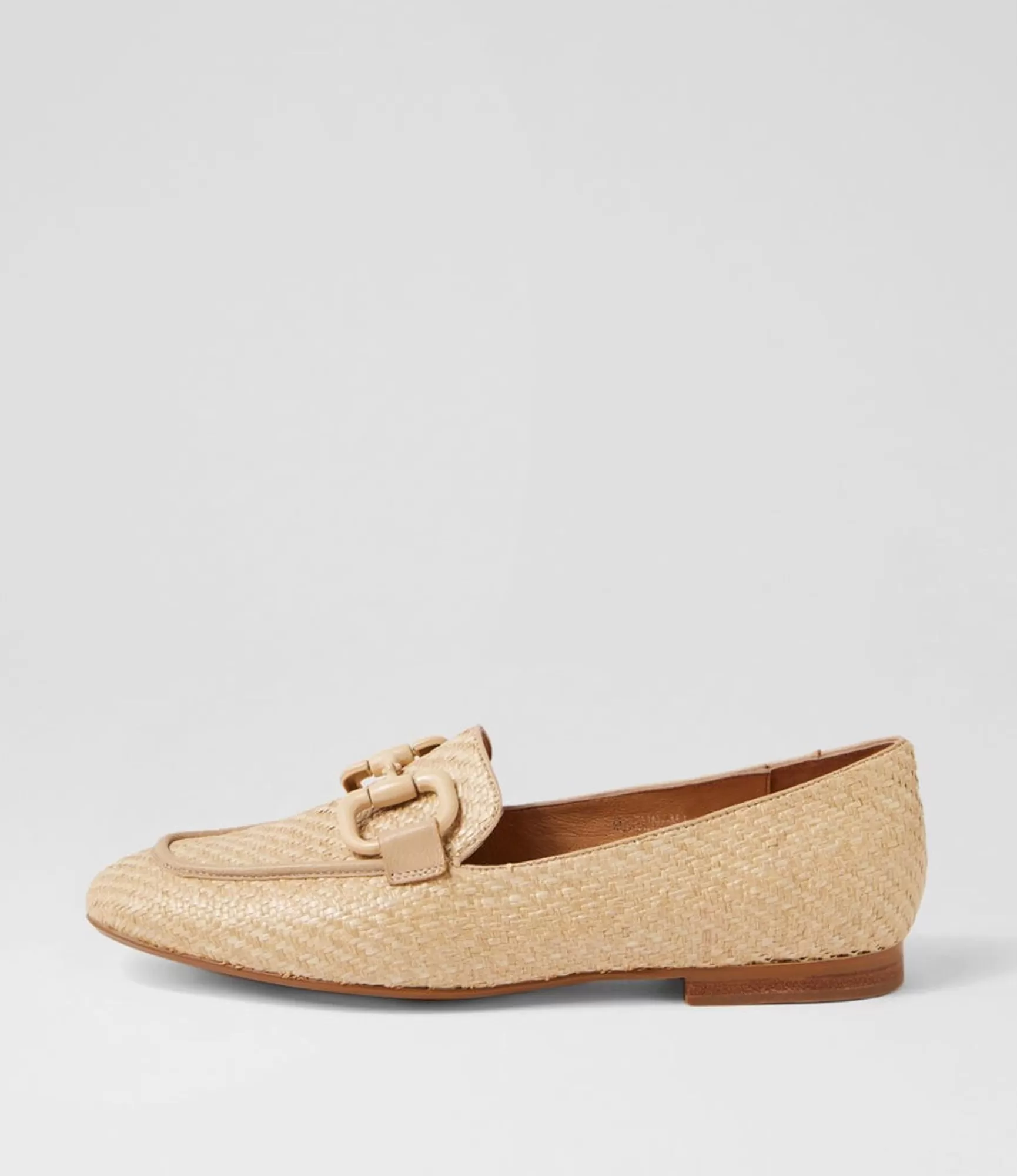 Clearance Midas Shoes Masun Natural Synthetic Raffia Leather Loafers