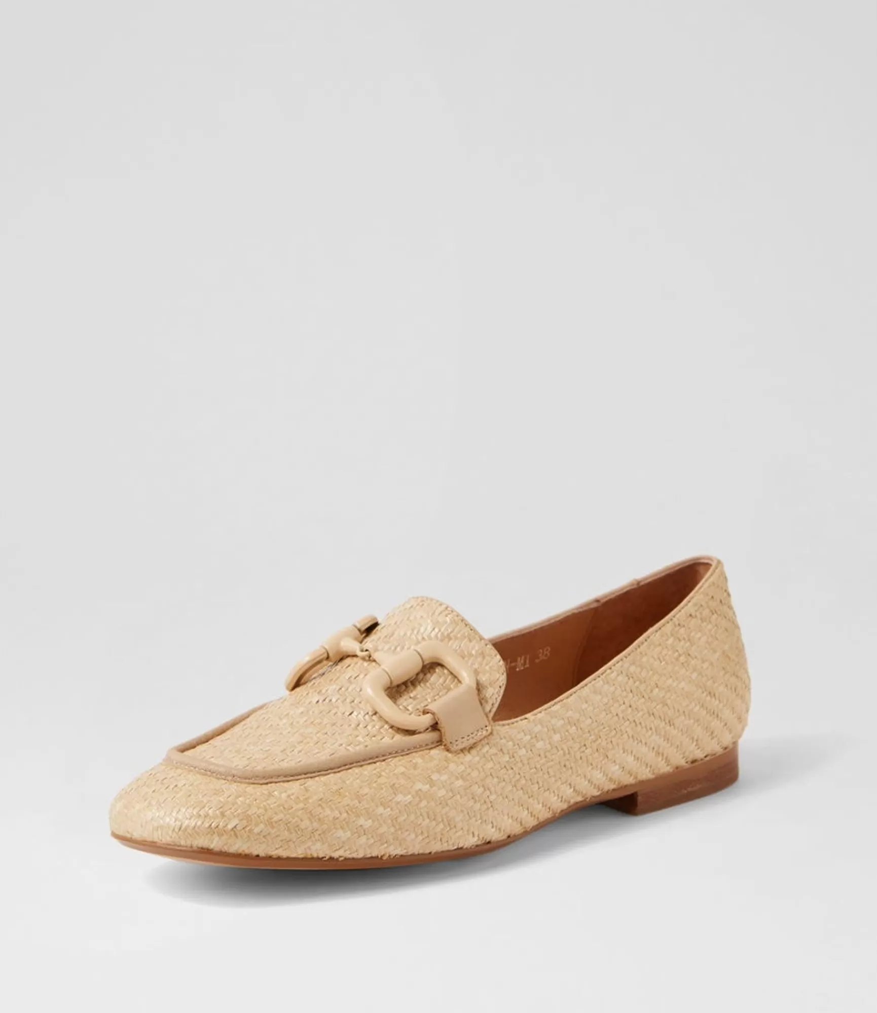 Clearance Midas Shoes Masun Natural Synthetic Raffia Leather Loafers