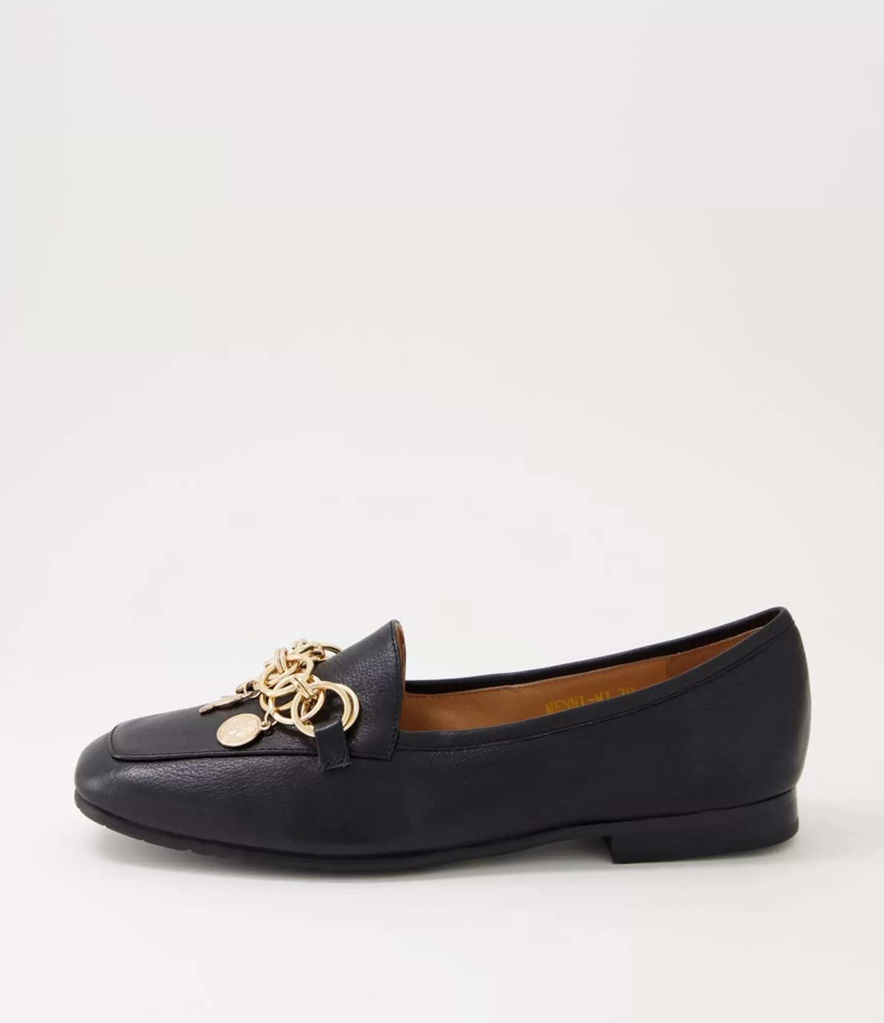 Fashion Midas Shoes Menni Black Leather Loafers