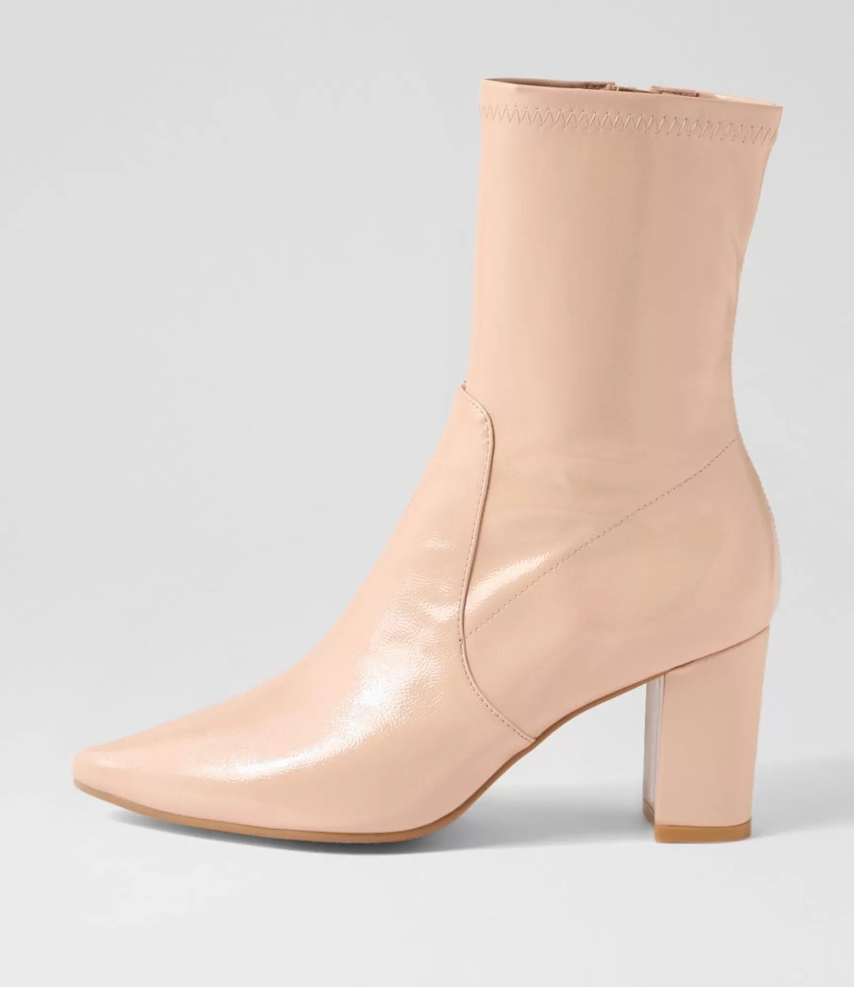 Flash Sale Midas Shoes Noter Dark Nude Stretch Patent Pu Ankle Boots