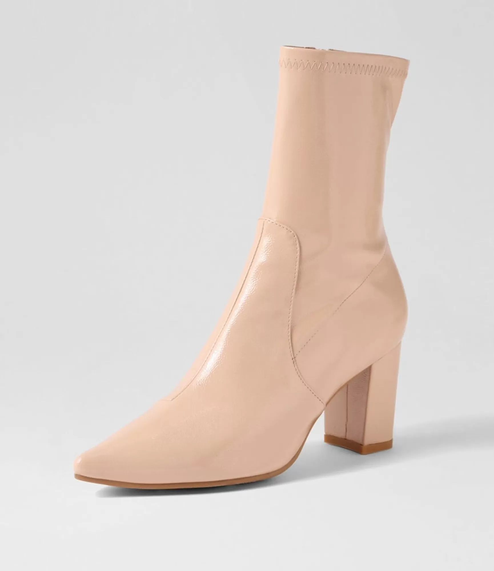 Flash Sale Midas Shoes Noter Dark Nude Stretch Patent Pu Ankle Boots