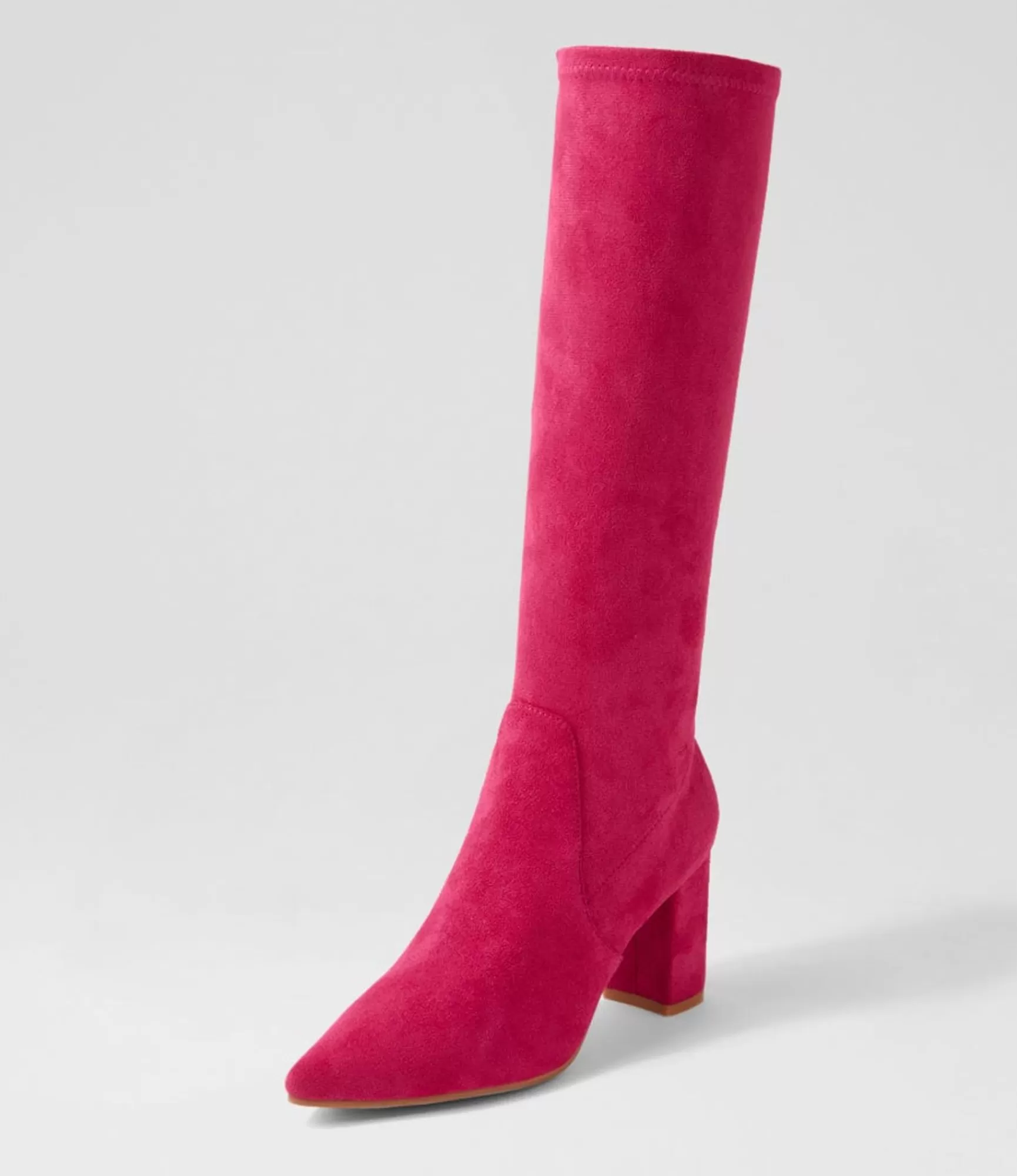 Cheap Midas Shoes Nyla Hot Pink Stretch Microsuede Knee High Boots