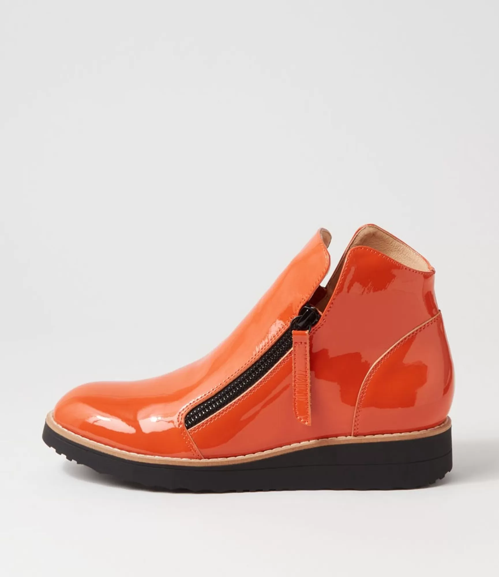 Flash Sale Midas Shoes Olise Orange Black Patent Leather Ankle Boots