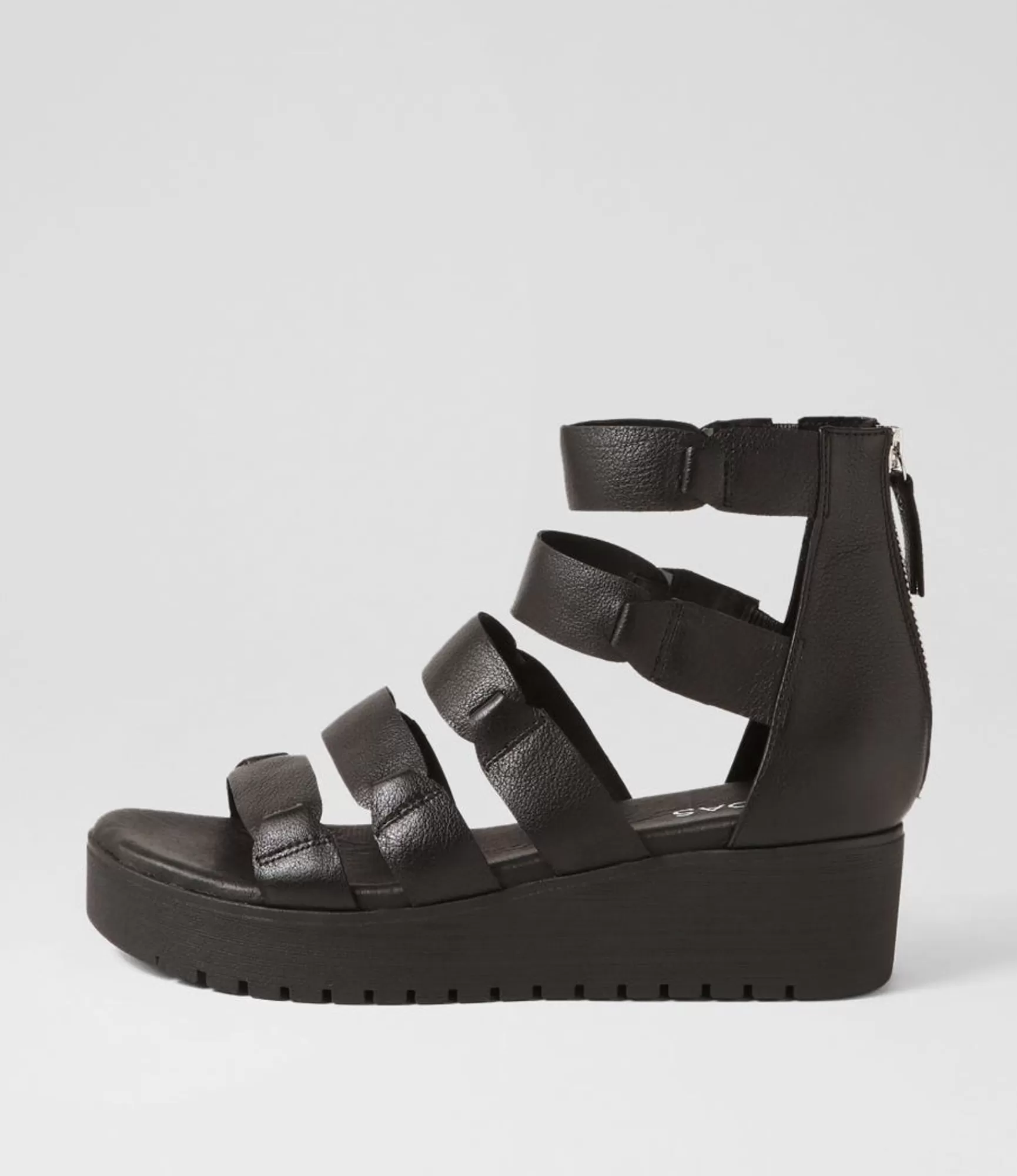 Discount Midas Shoes Oloy Black Leather Sandals