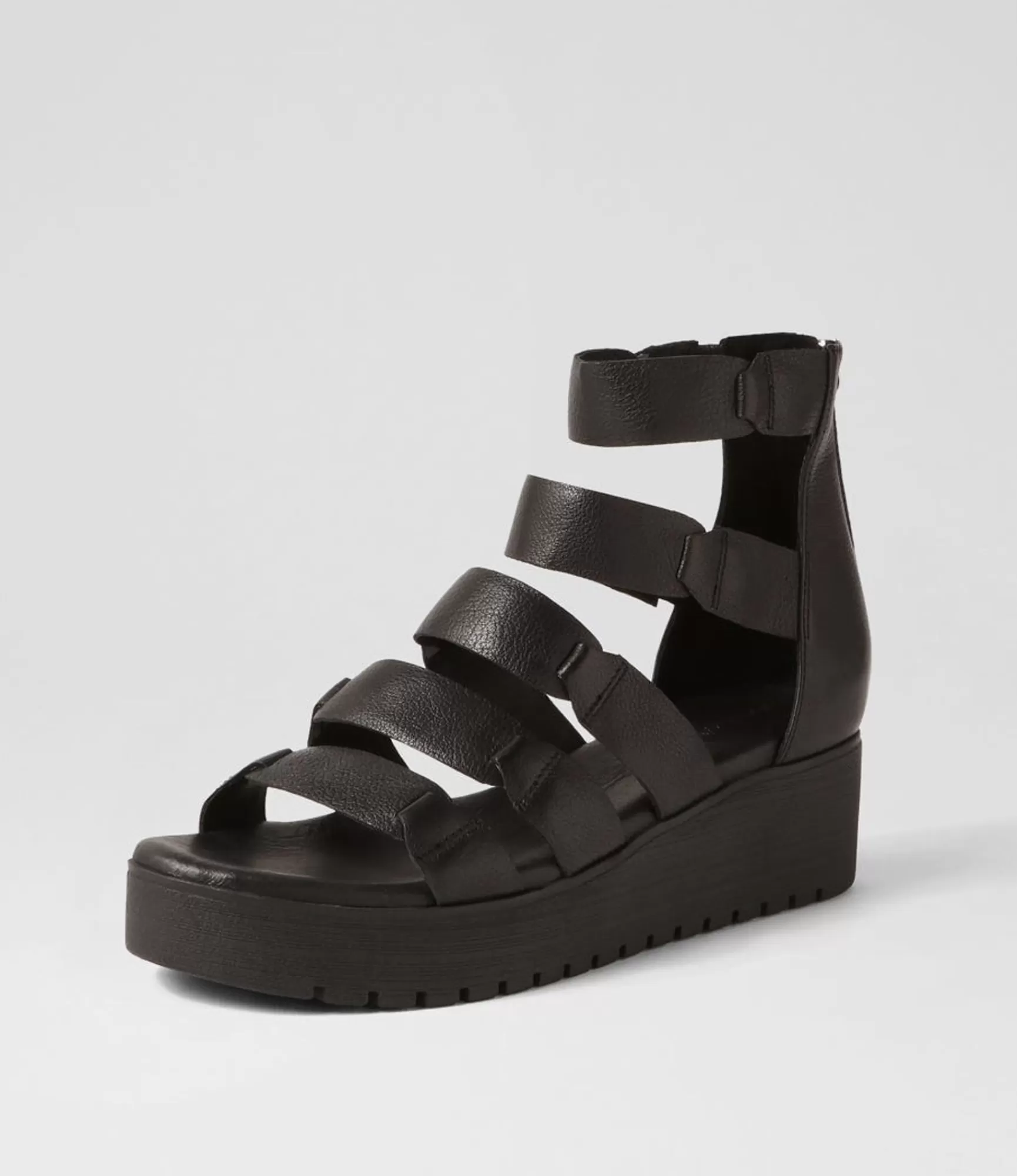 Discount Midas Shoes Oloy Black Leather Sandals