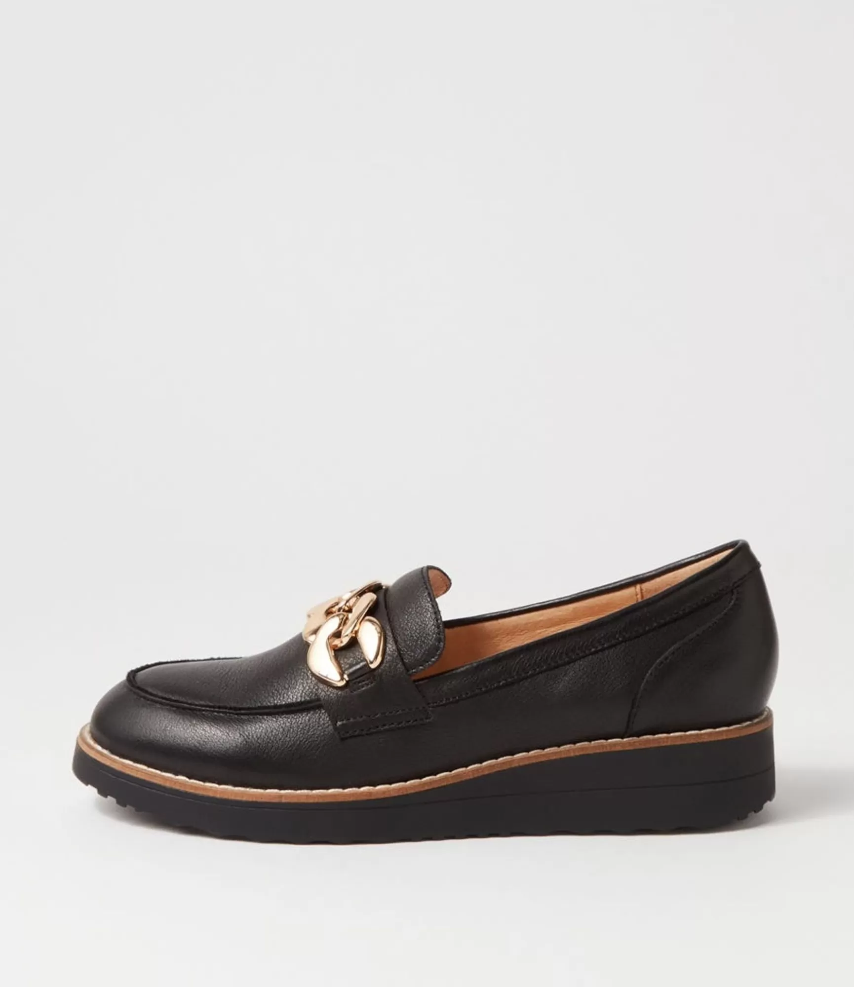 Outlet Midas Shoes Osie Black Leather Loafers