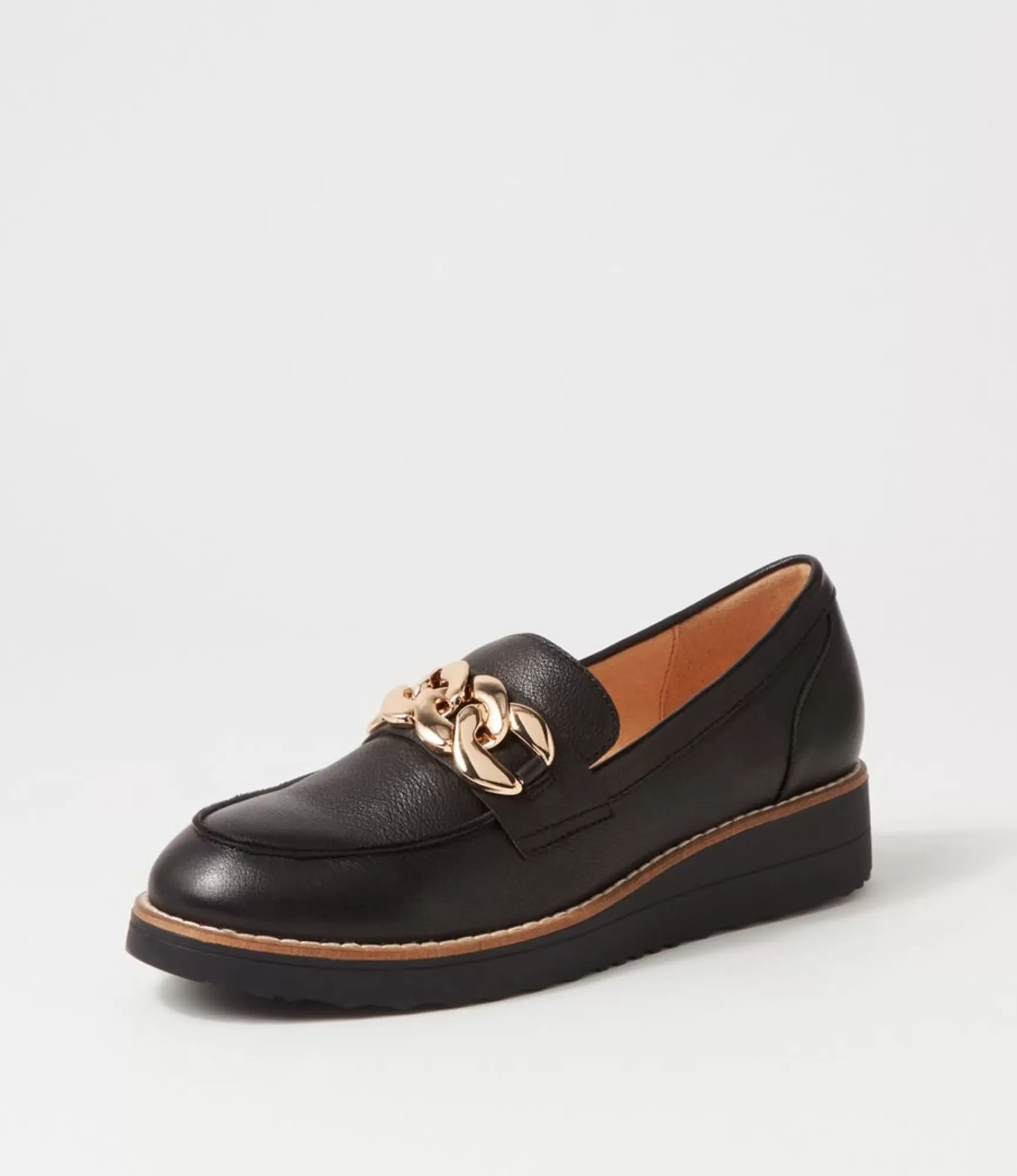 Outlet Midas Shoes Osie Black Leather Loafers