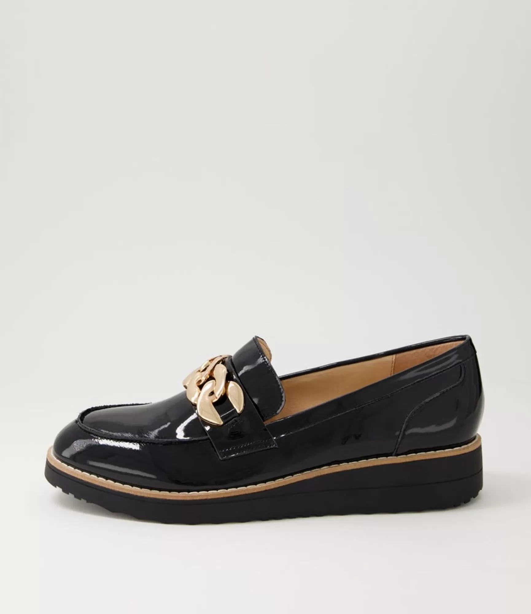 Clearance Midas Shoes Osie Black Patent Leather Loafers