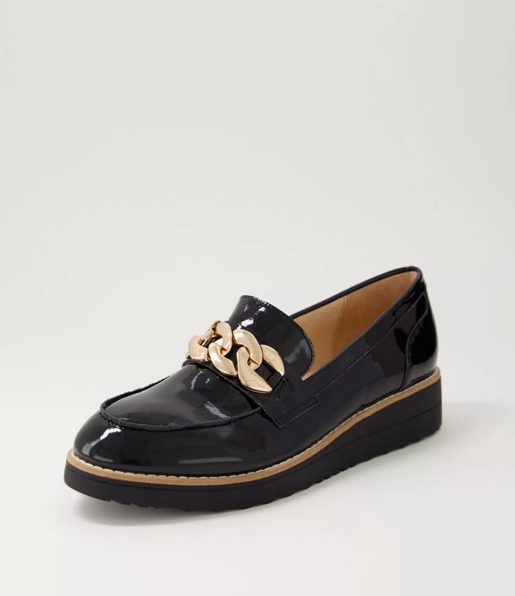 Clearance Midas Shoes Osie Black Patent Leather Loafers