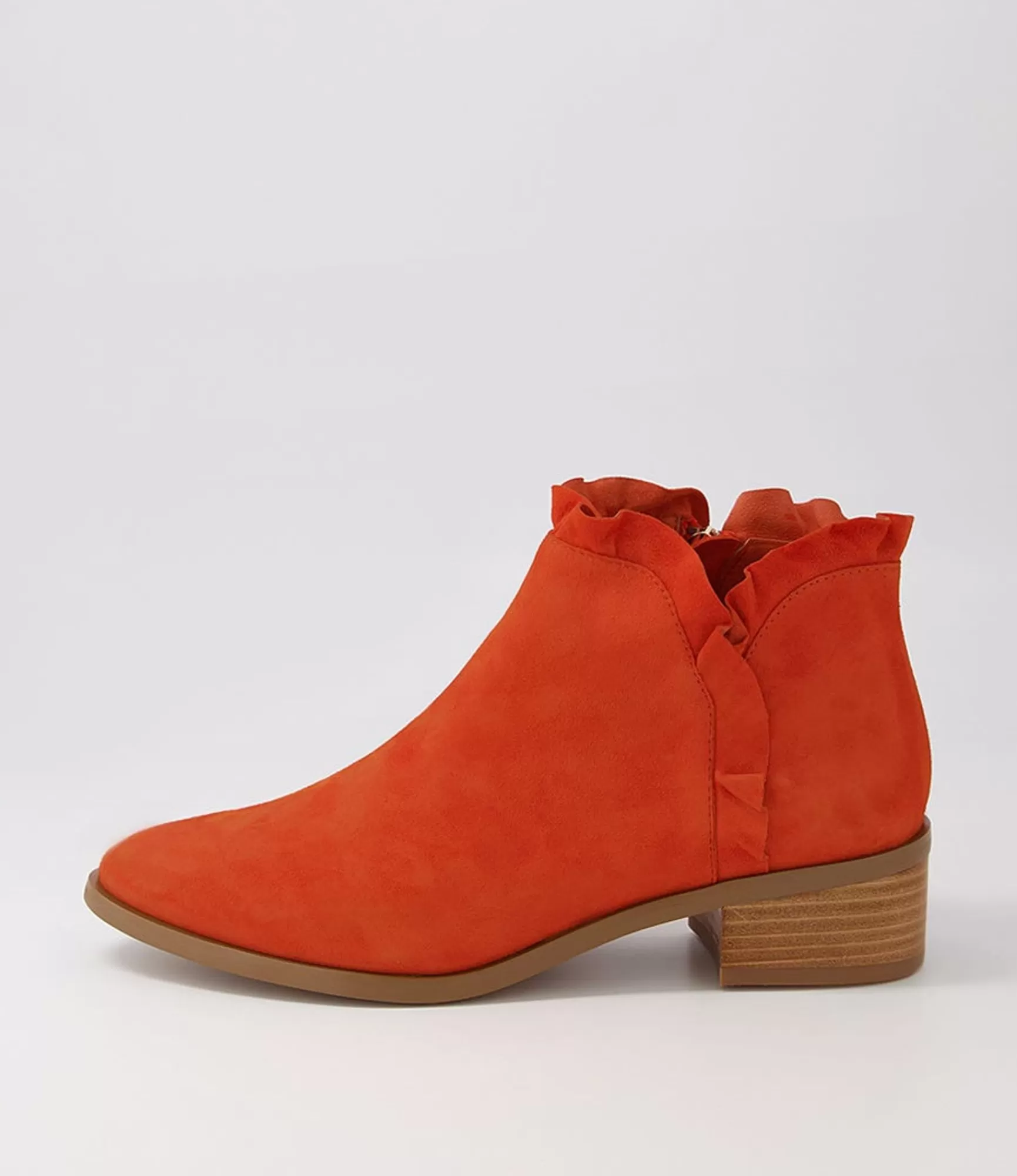 Hot Midas Shoes Pretti Orange Suede Ankle Boots