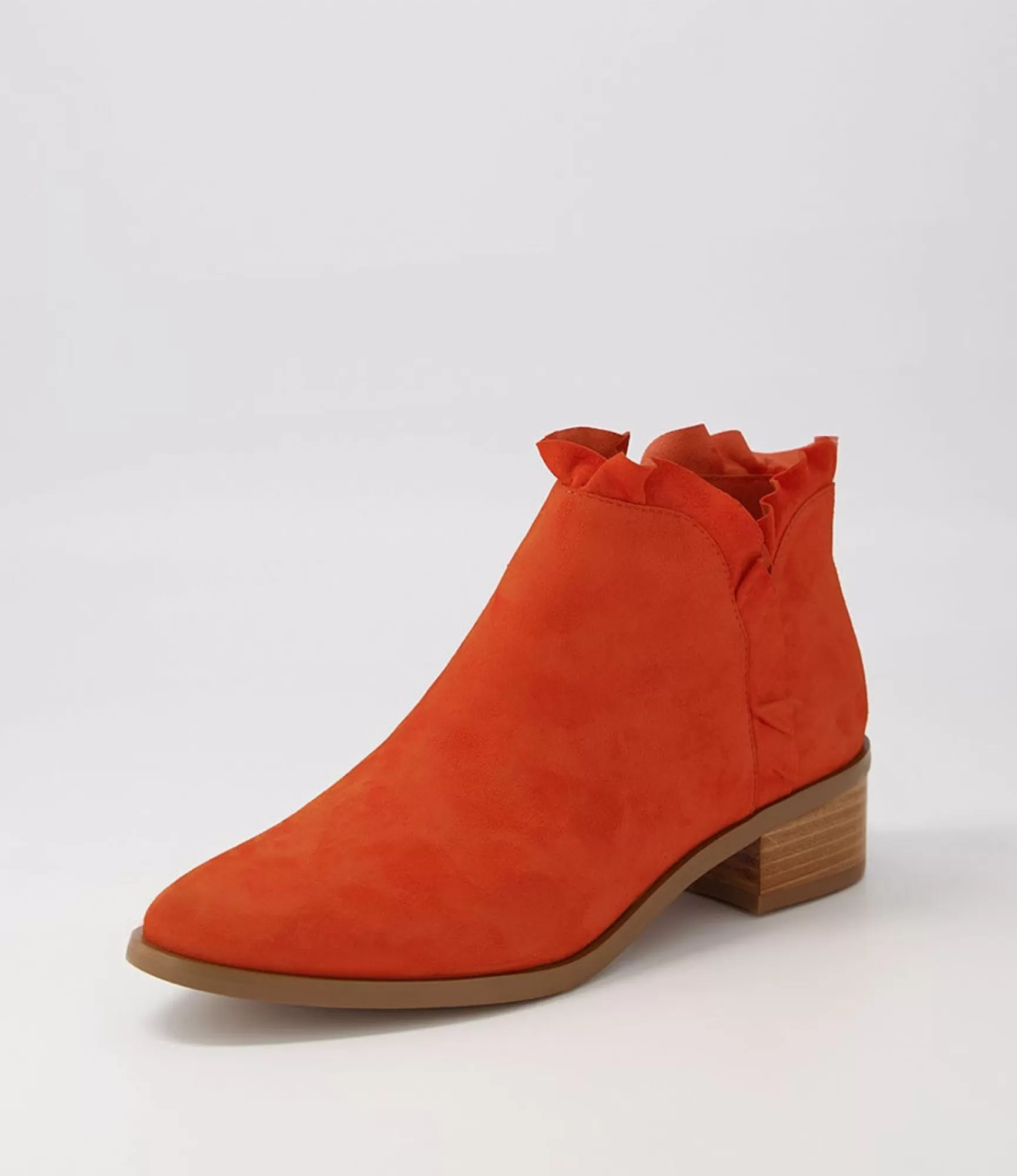 Hot Midas Shoes Pretti Orange Suede Ankle Boots