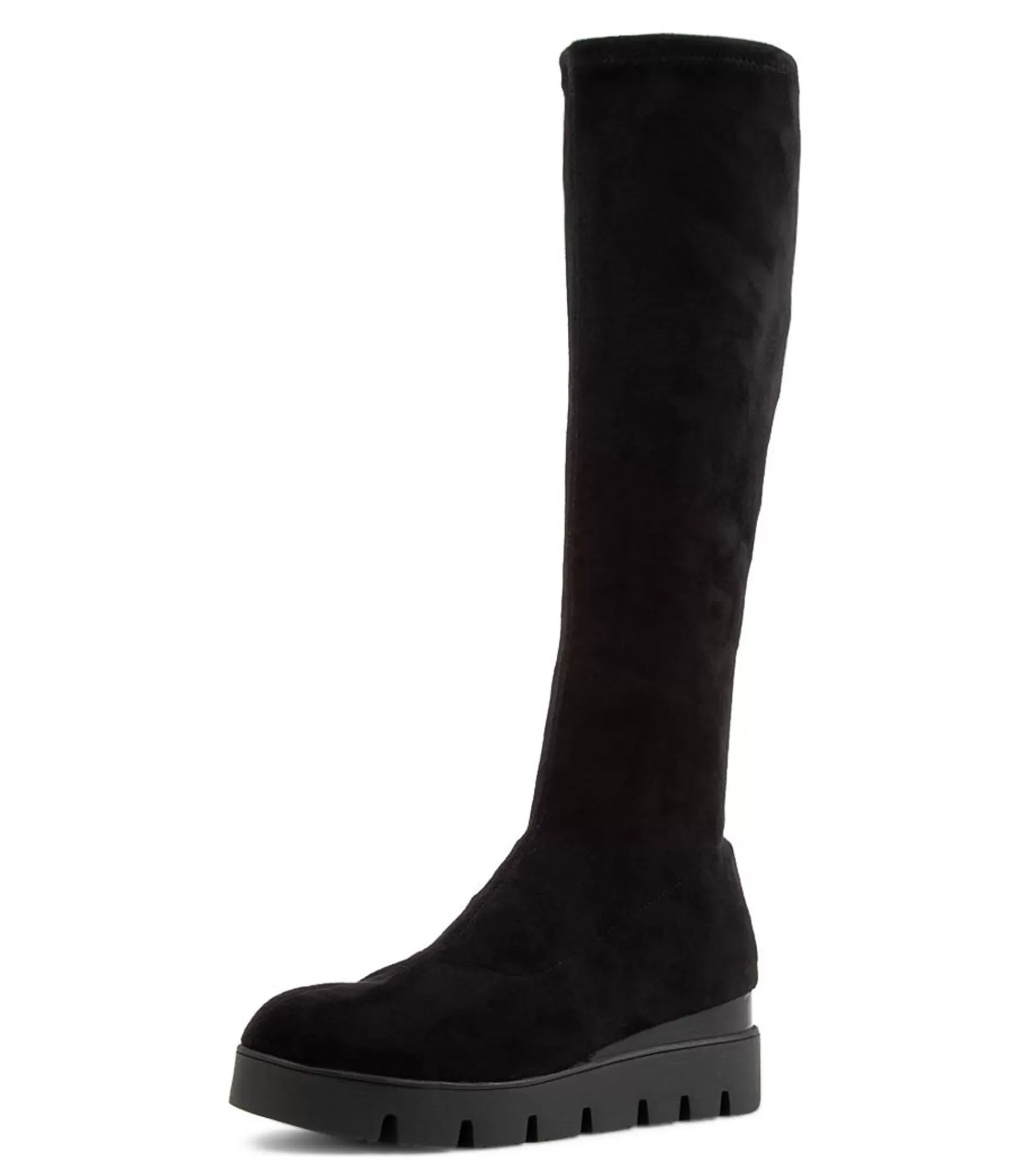 Hot Midas Shoes Rasha Black Stretch Microsuede Knee High Boots