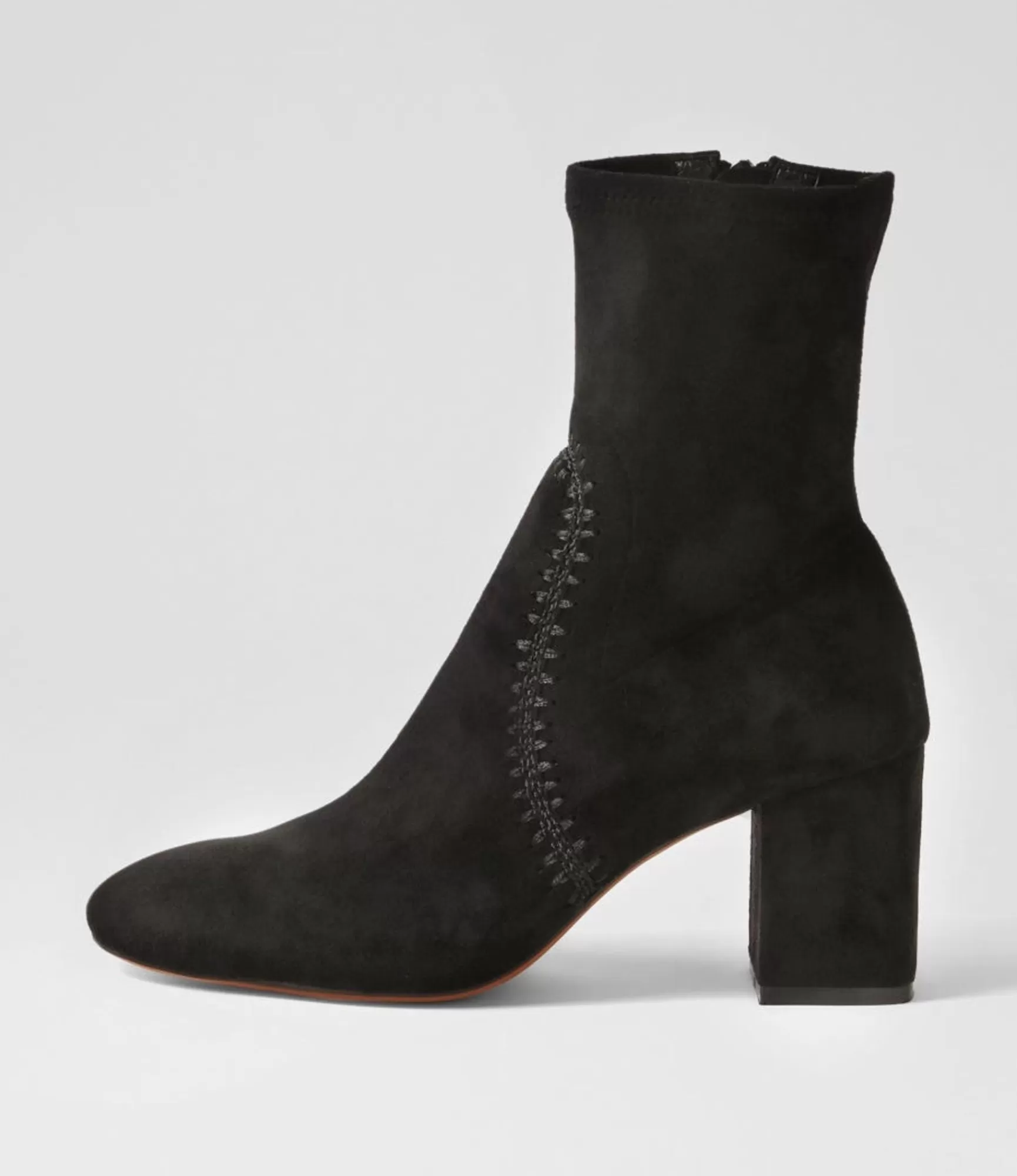 Online Midas Shoes Saro Black Stretch Microsuede Ankle Boots