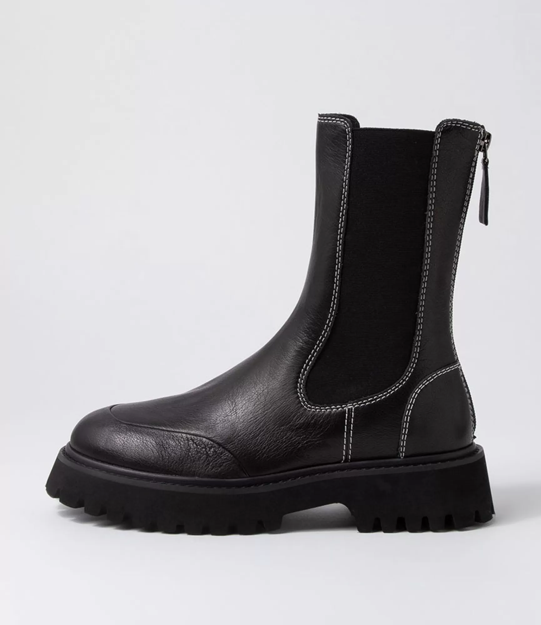 Hot Midas Shoes Sharpay Black Leather Chelsea Boots