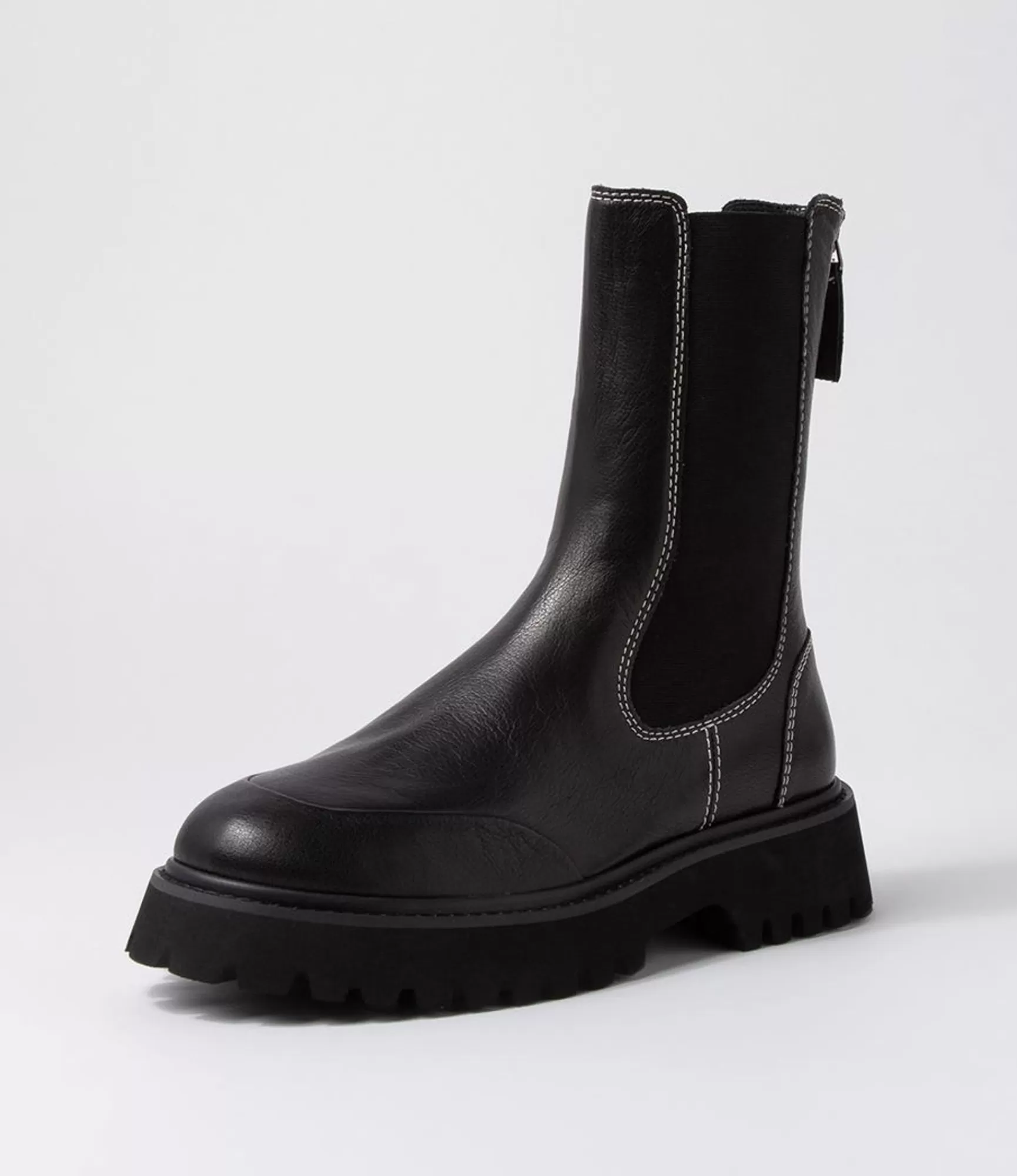 Hot Midas Shoes Sharpay Black Leather Chelsea Boots