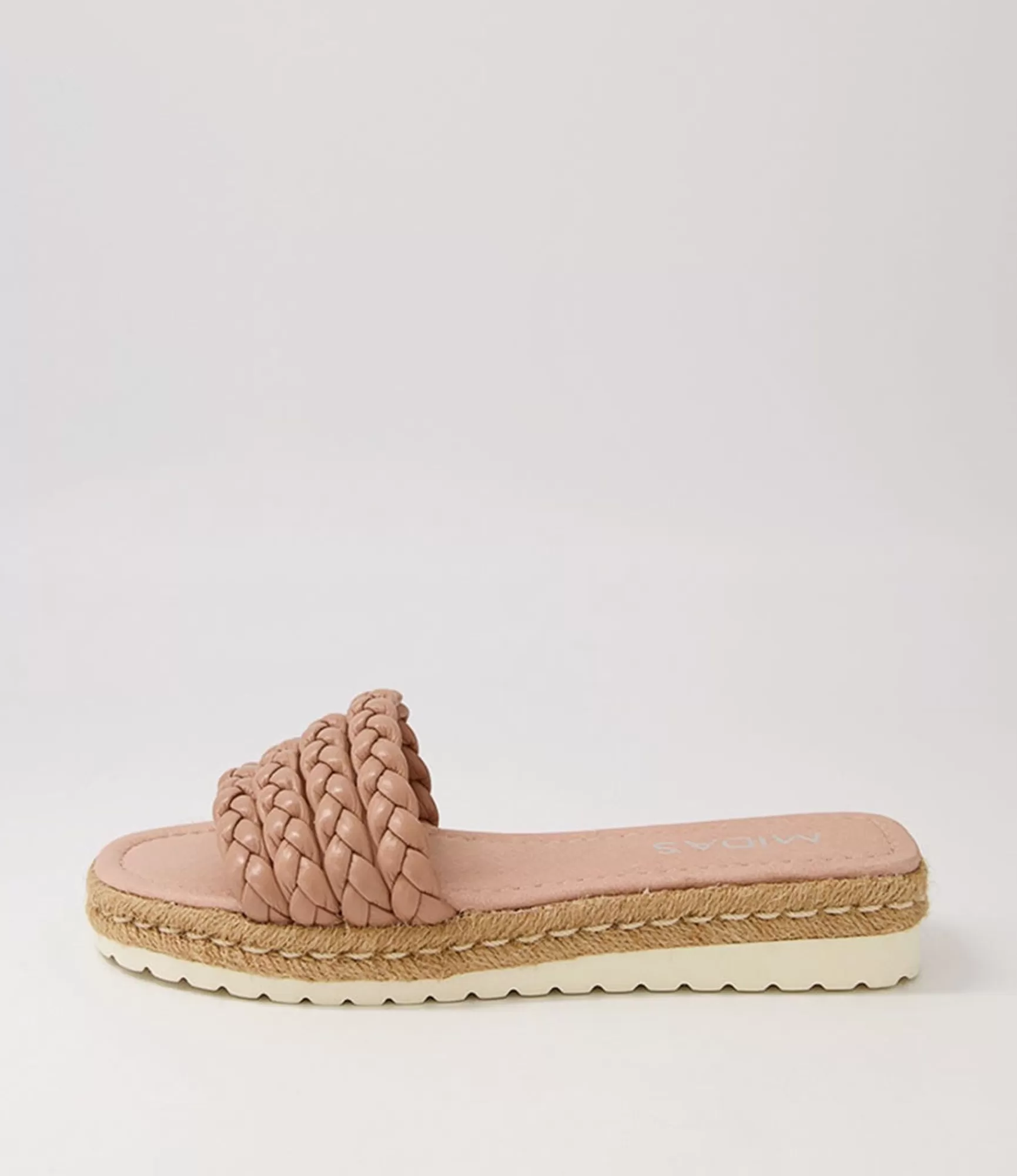 Outlet Midas Shoes Shelles Warm Rose Leather Slides