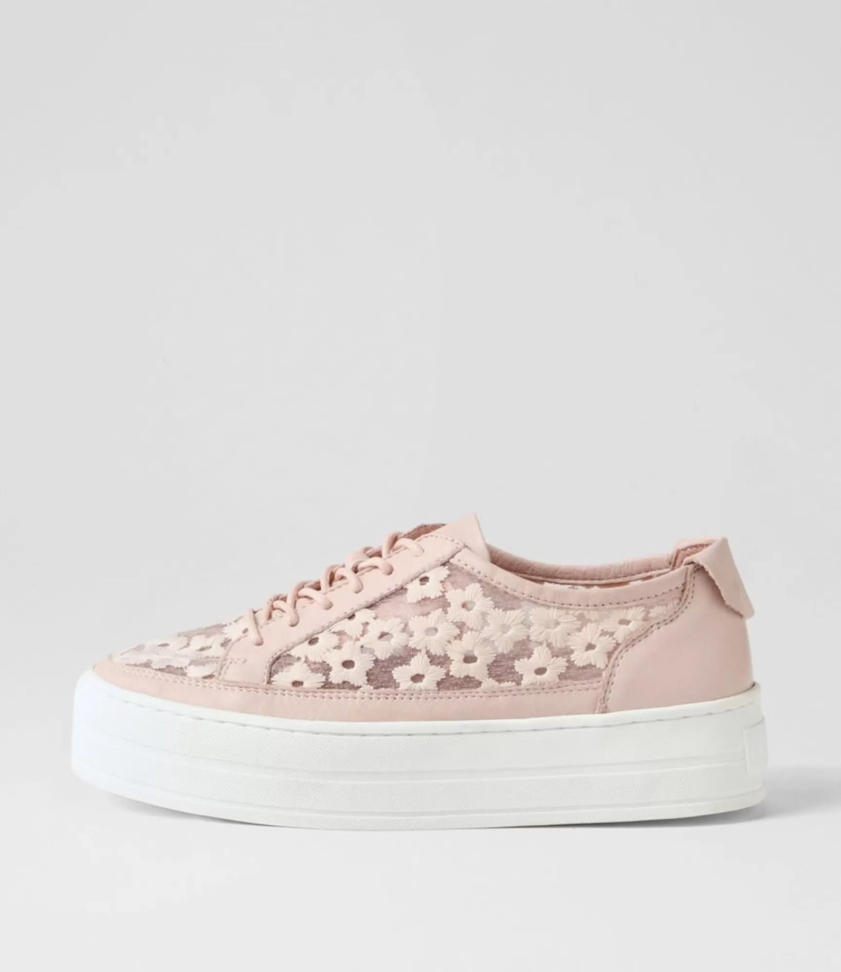 Outlet Midas Shoes Sirena Dusty Pink Leather Flower Sneakers