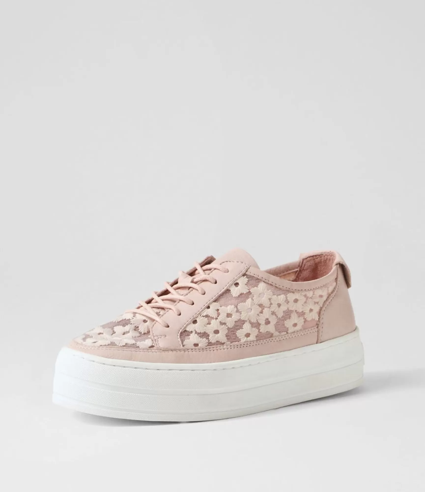Outlet Midas Shoes Sirena Dusty Pink Leather Flower Sneakers