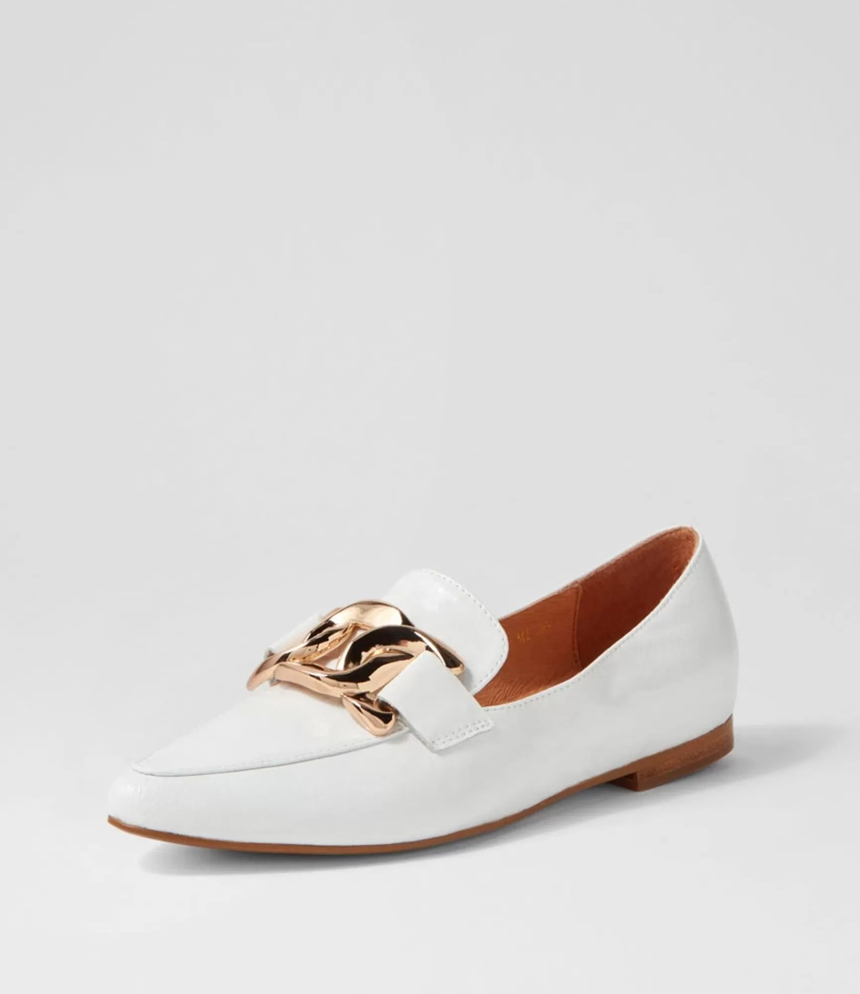 Outlet Midas Shoes Symona White Patent Leather Loafers