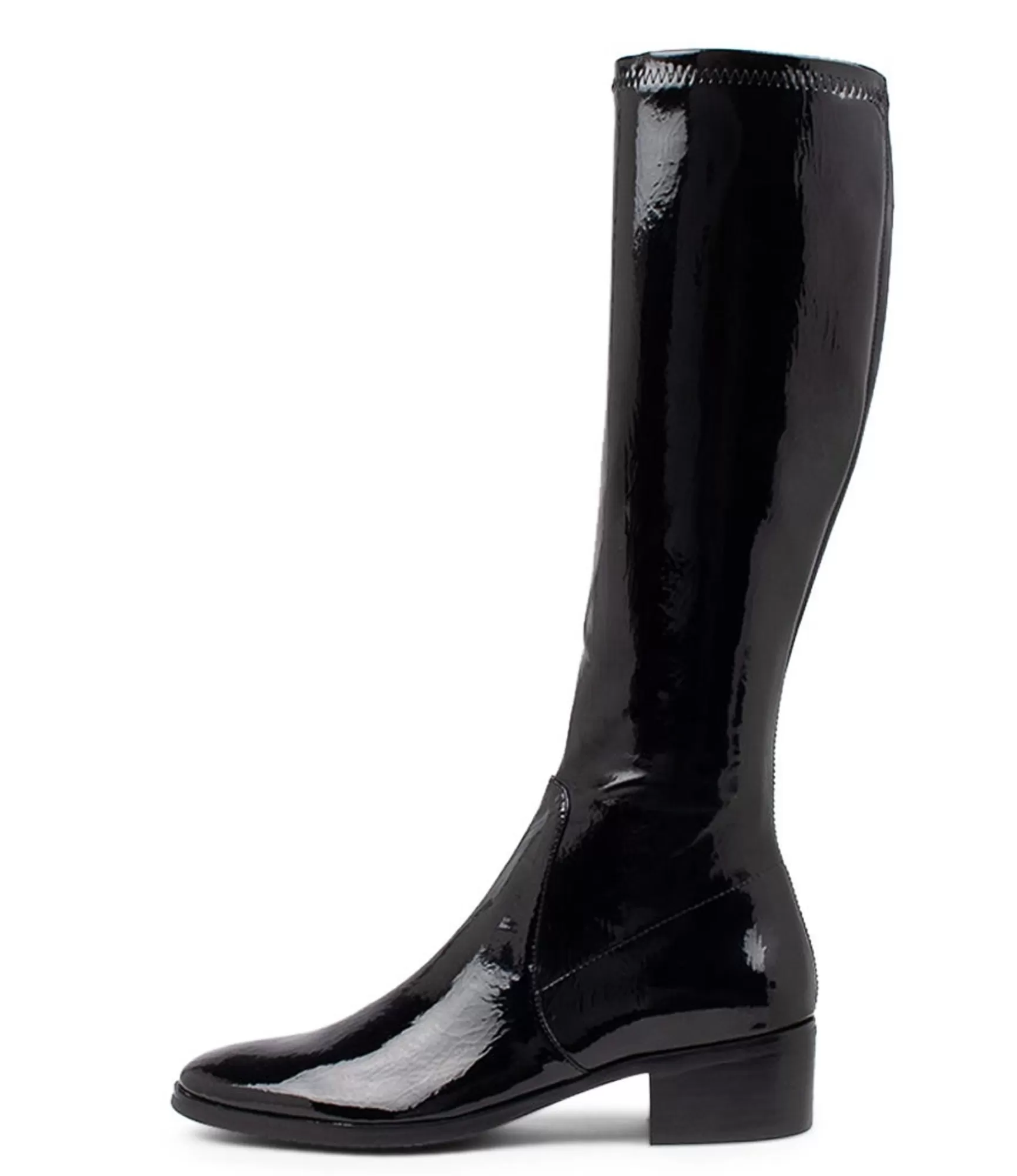 Discount Midas Shoes Tenley Black Stretch Patent Pu Knee High Boots