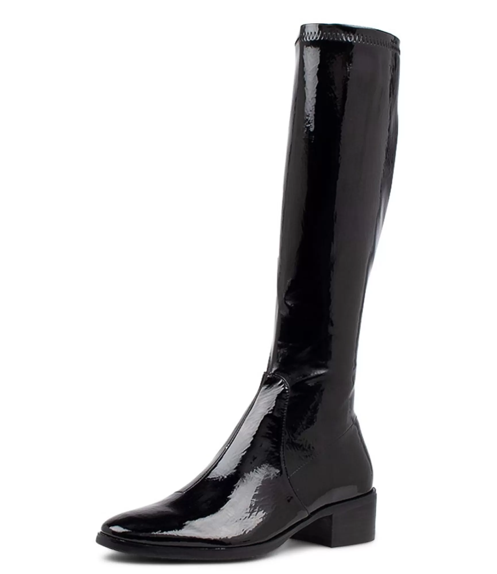 Discount Midas Shoes Tenley Black Stretch Patent Pu Knee High Boots